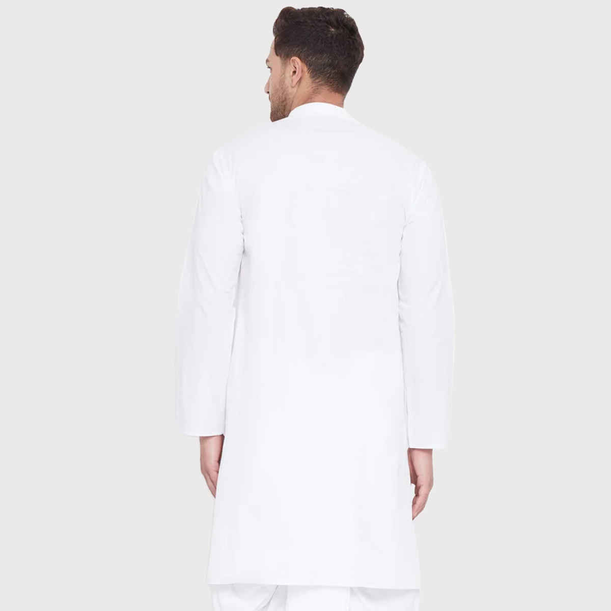 Vastramay Men's Cotton Kurta | White - M