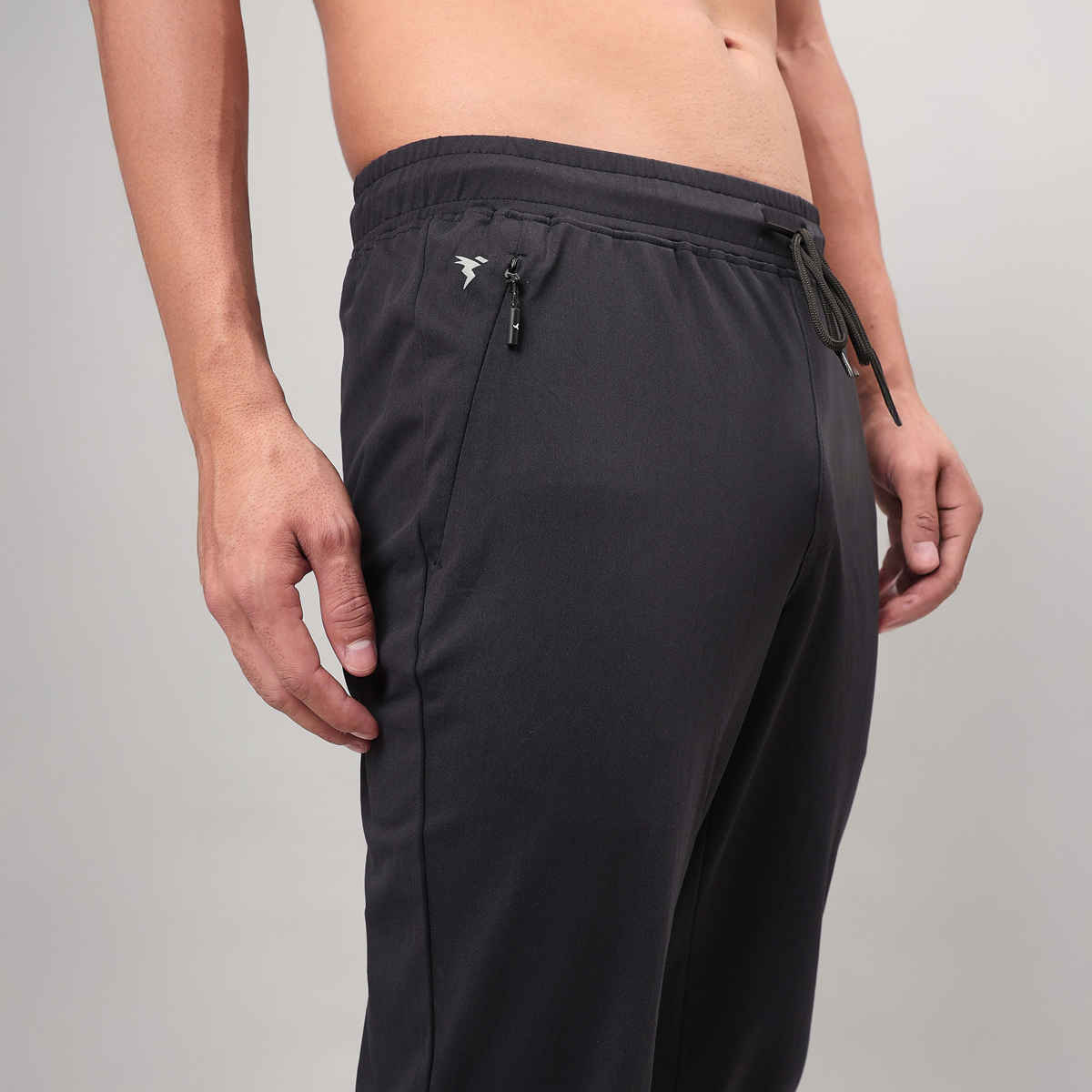 Technosport Men Poly Solid Relax Fit Sports Trackpants with DURACOOL+ | Black | XL