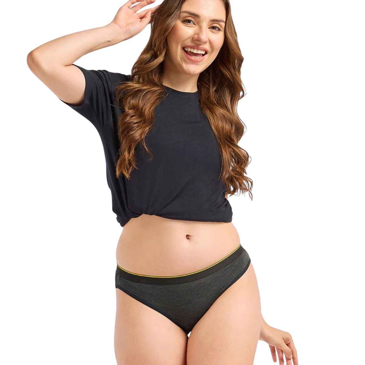 Bummer Women's Micro Modal Elastane Bikini Panties | Charcoal Melange - S