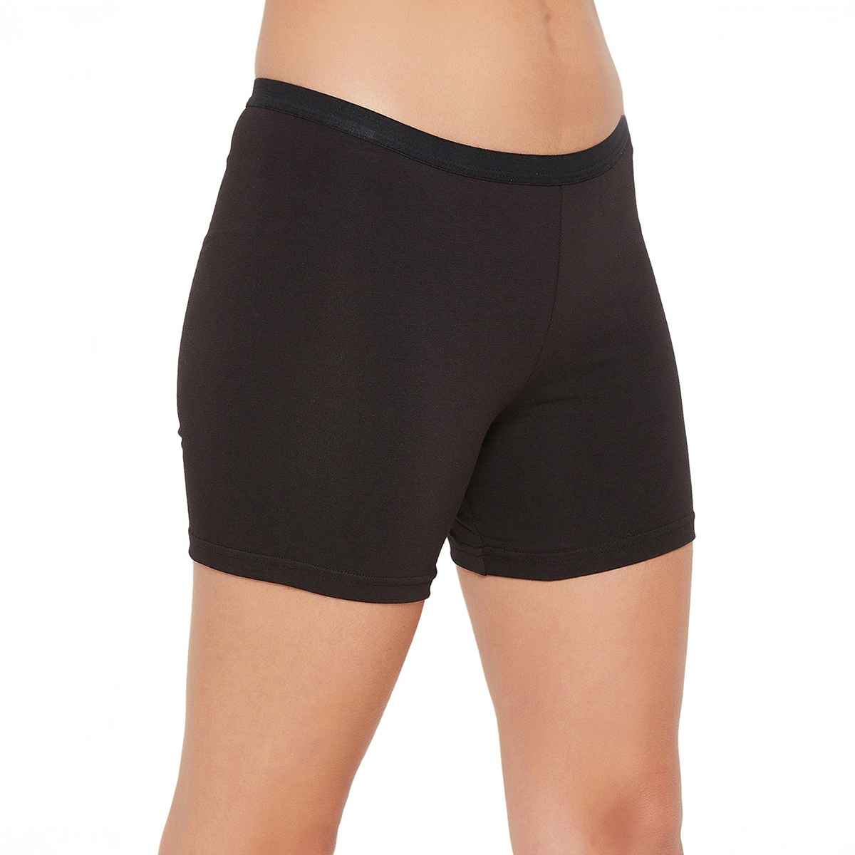 Clovia Mid Waist Boyleg Panty - Cotton(Black - Xxl)