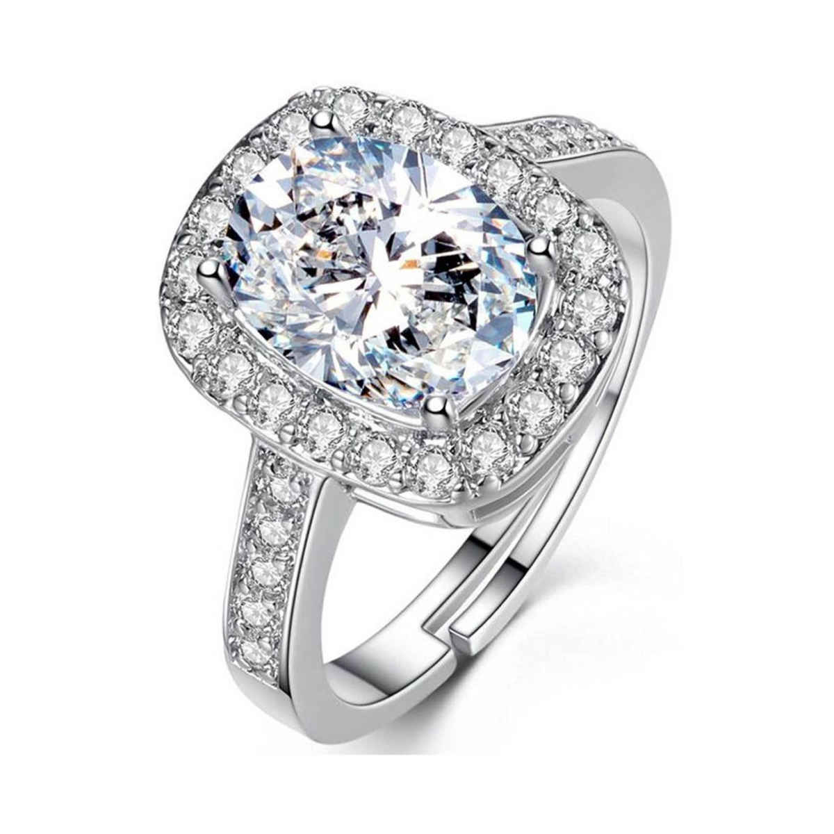 YouBella Jewellery Solitaire Crystal Silver Plated Ring For Women - Silver