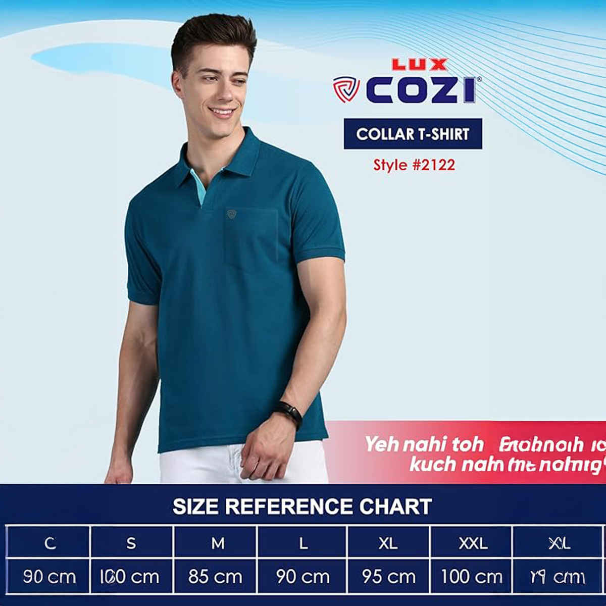 Lux Cozi Men's Solid Cotton Polo T-shirt with Pocket | Apricot - M