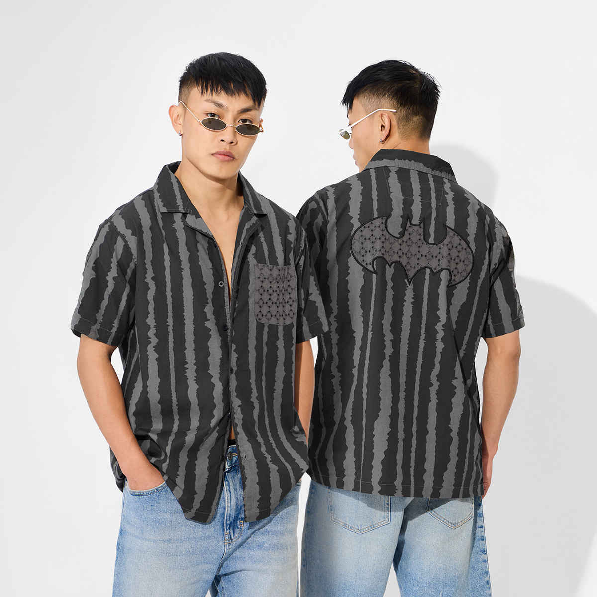 The Souled Store Men's Regular Batman - Dark Knight Holiday Shirts | Grey | XL