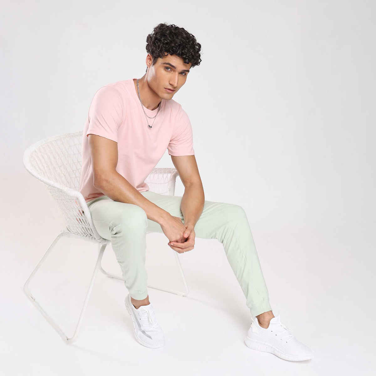 Nobero Men's Plain Classic Fit T-shirt | Blush - L