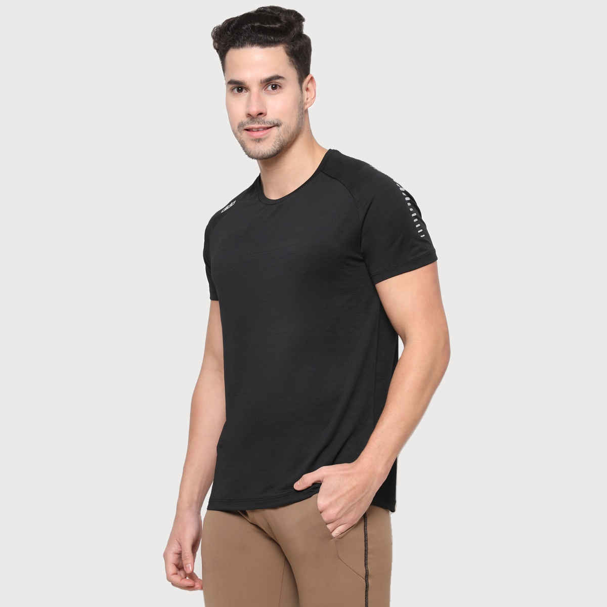 Dida Men's Sports T-shirt | Regular Comfortable Stretchable Dry-Fit | Black - 2XL