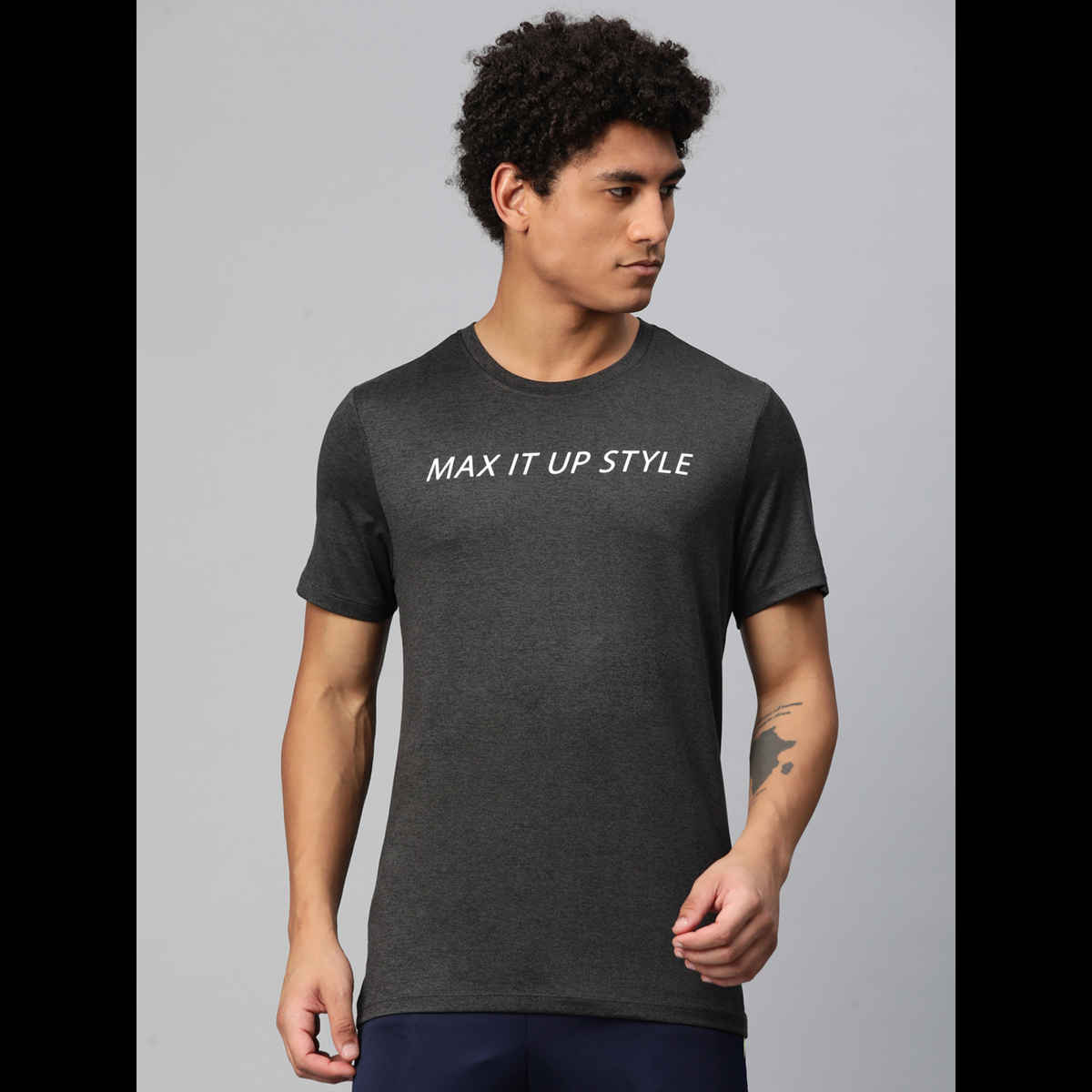 Alcis Men's Round Neck Tee | Grey - M