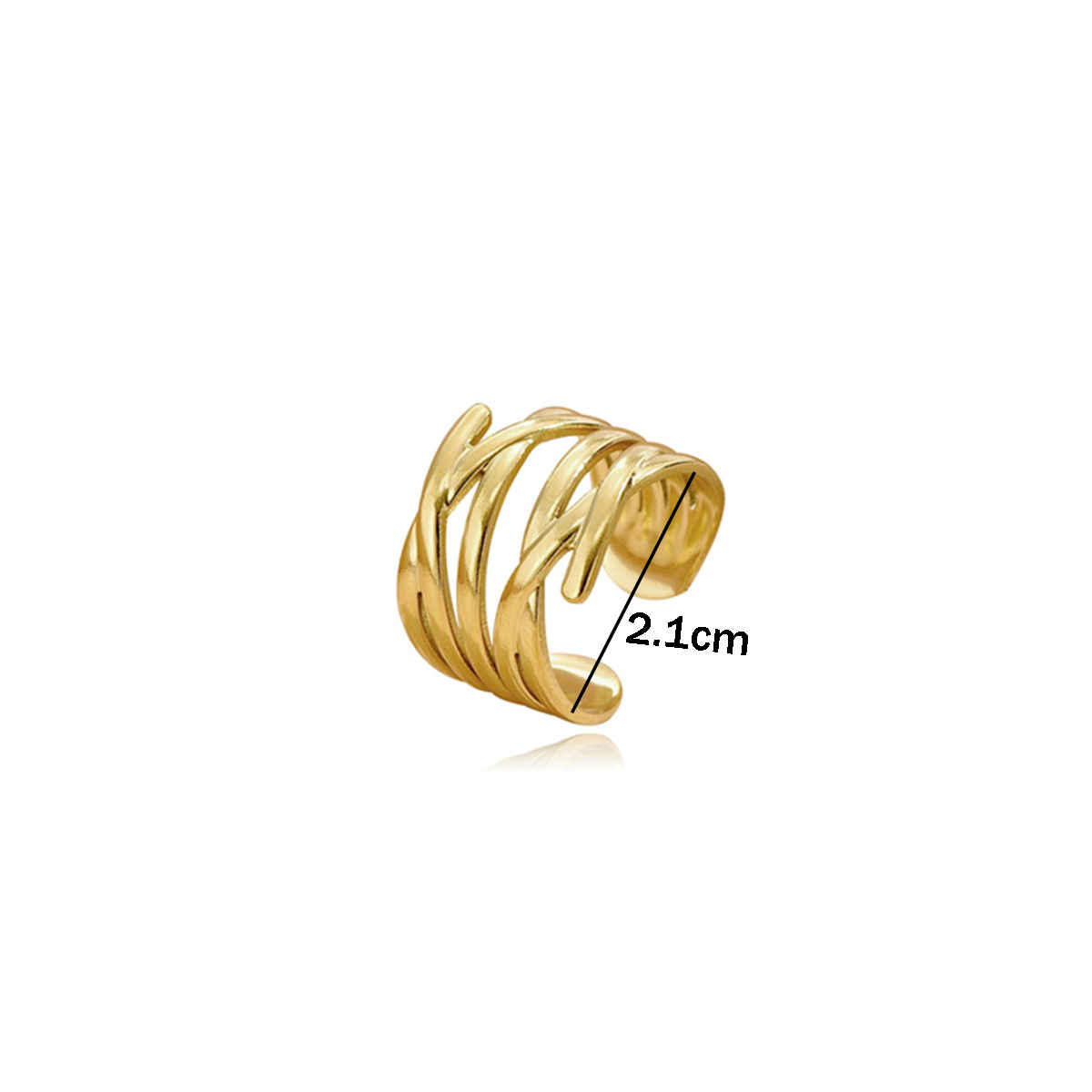LabelShe Gold-Plated Stainless Steel Contemporary Adjustable Ring | LS-RNG-72200
