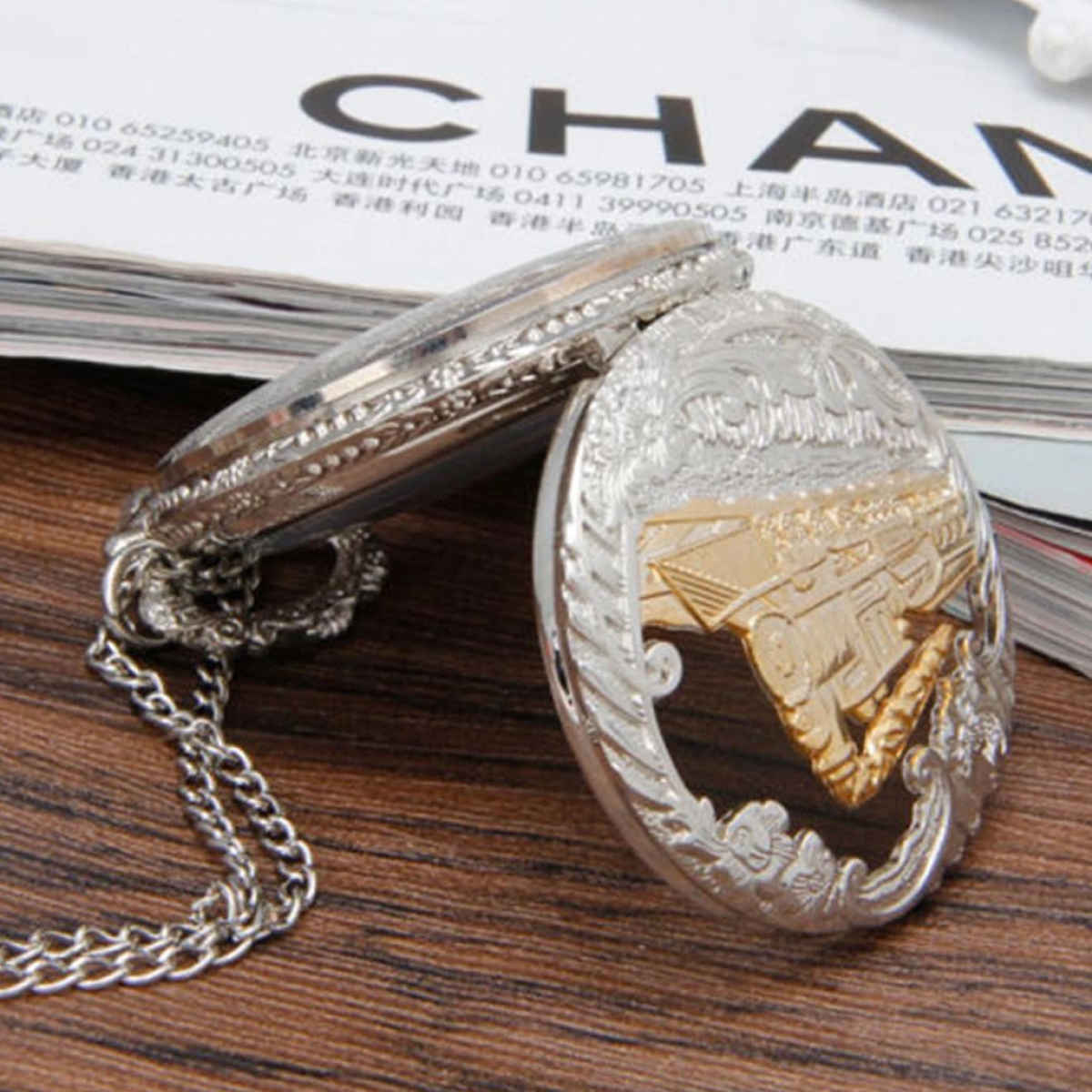 Youbella Pocket Watch For Husband Unique Gift Dual Purpose Stainless Clock For Men (Ybwatch - 0030)