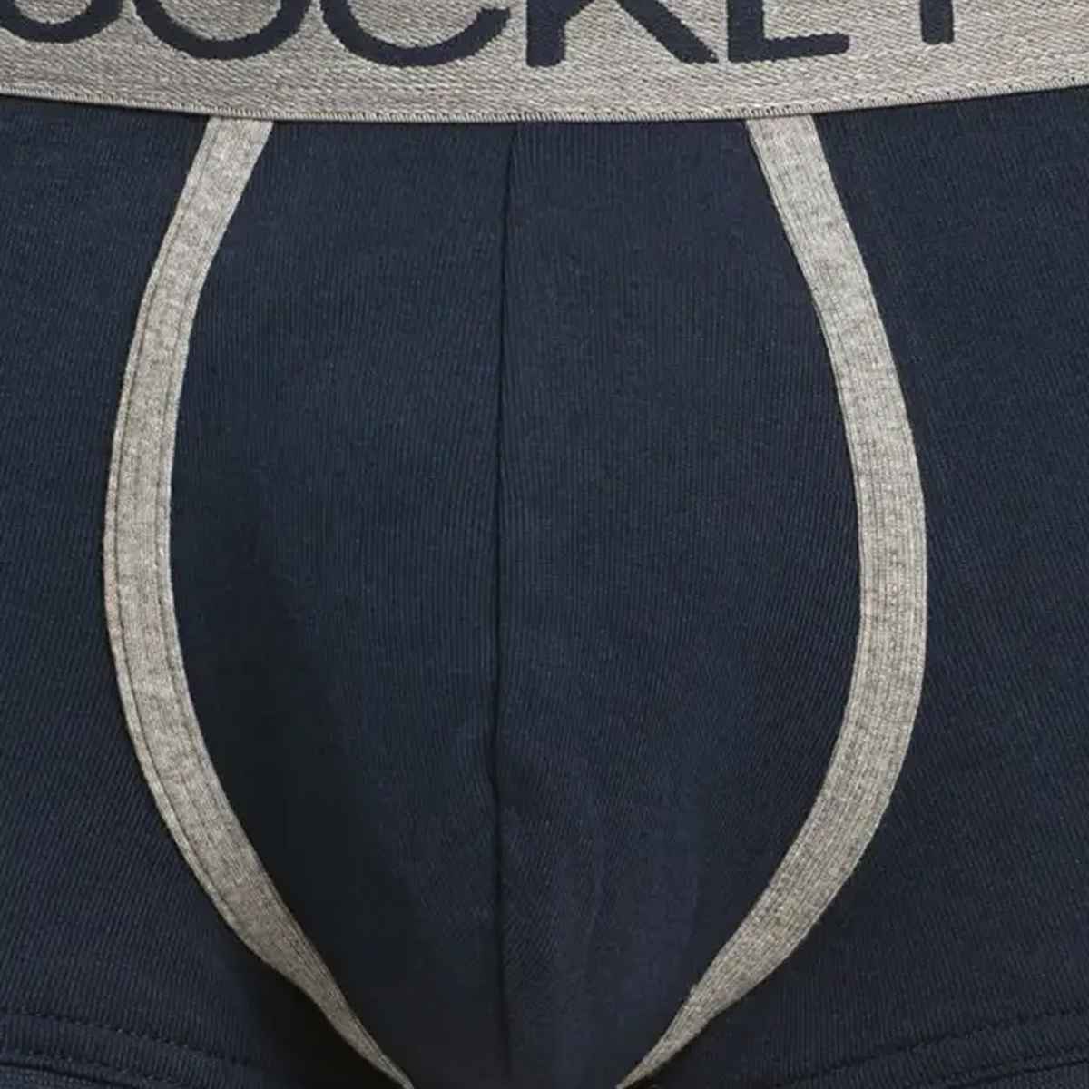 Jockey 8015 Men's Super Combed Cotton Rib Underwear Solid Trunk|Ultrasoft Waistband|PO2 | Navy-M