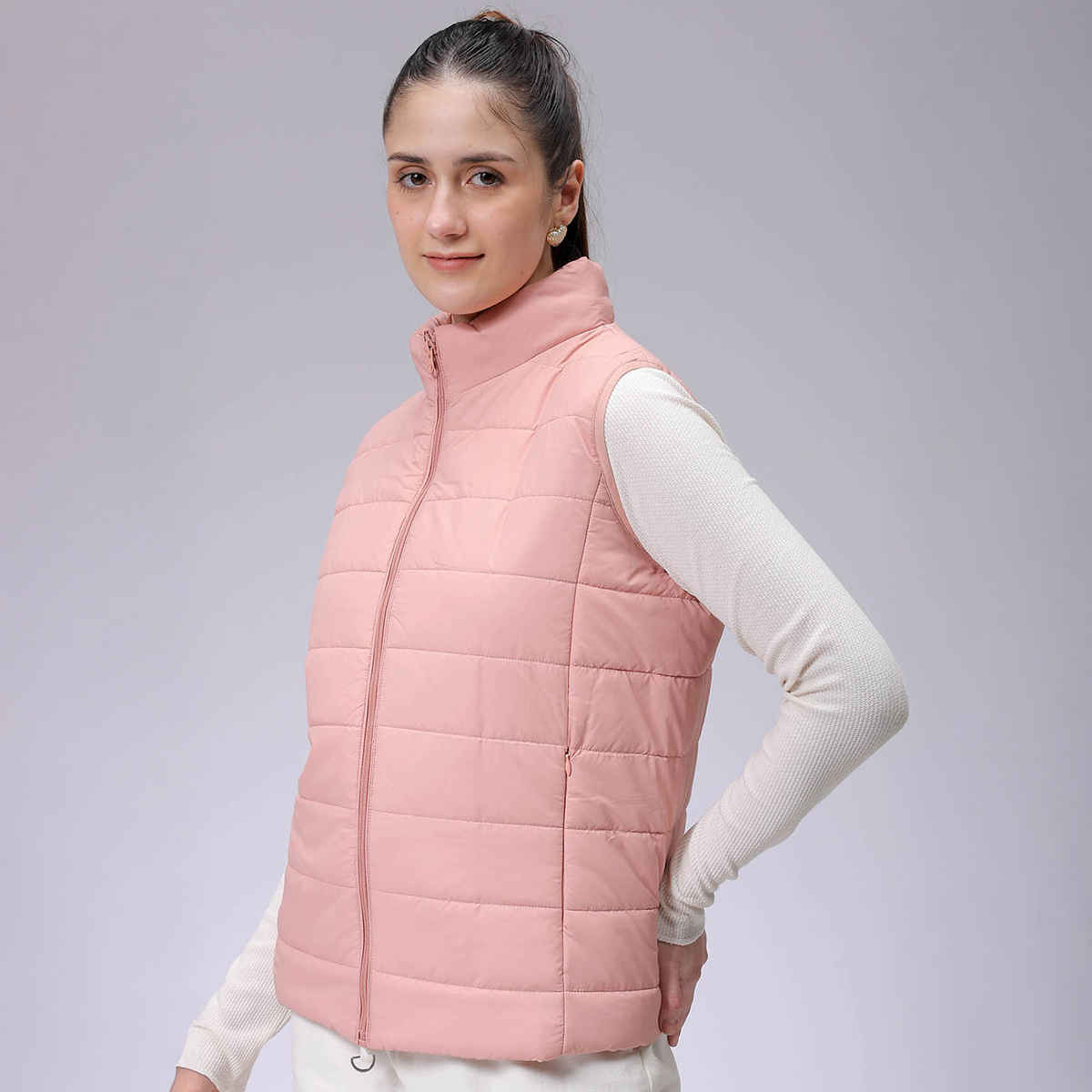 Freehand by The Indian Garage Co Women's Regular Solid Outerwear | Pink - L
