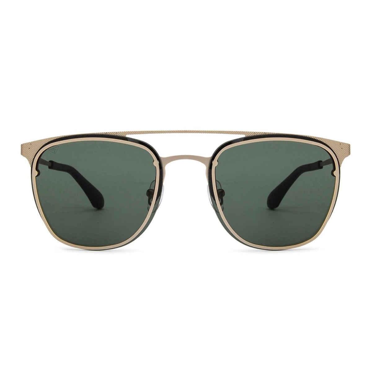 Vincent Chase By Lenskart Unisex Solid Metal Square Sunglasses | Golden and Green - S