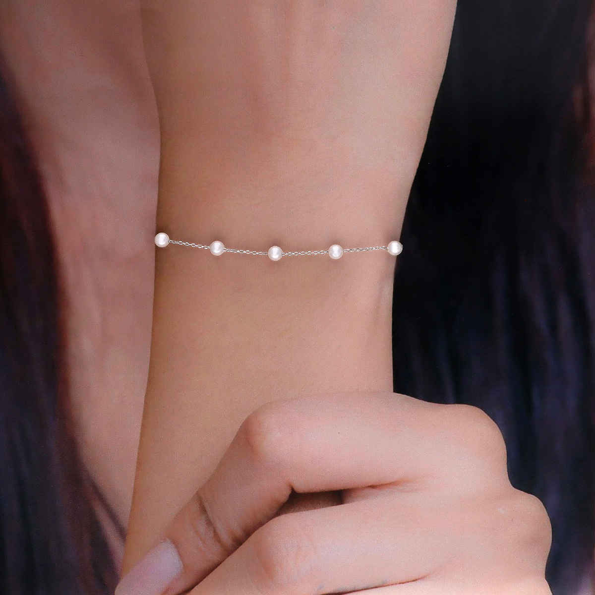 Kai Jewel Silver Classic Pearl Bracelet | BRLO393-S-NA