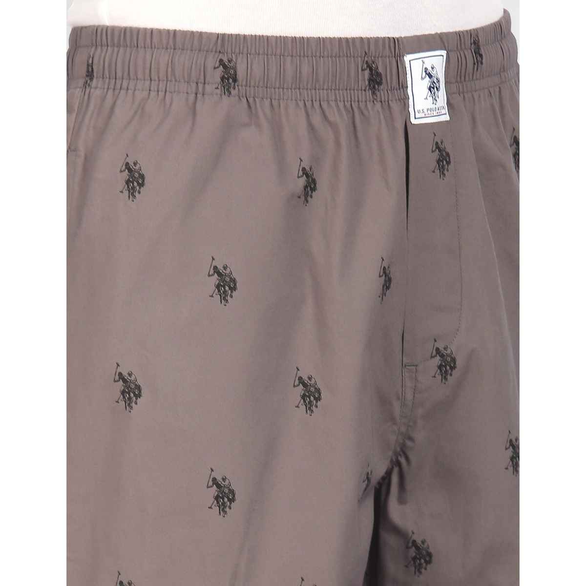 U.S. Polo Assn. Signature Logo Print Cotton Lounge Pants - Pack Of 1 | Grey | M