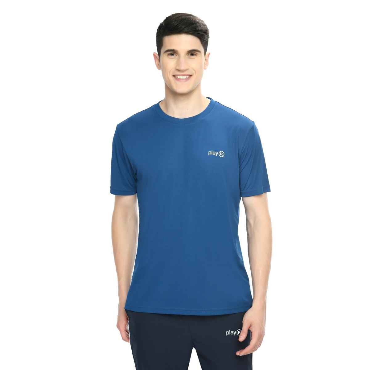 Playr Men's Adult Running Core Run Tee Polyester for All Season | Teal | XL