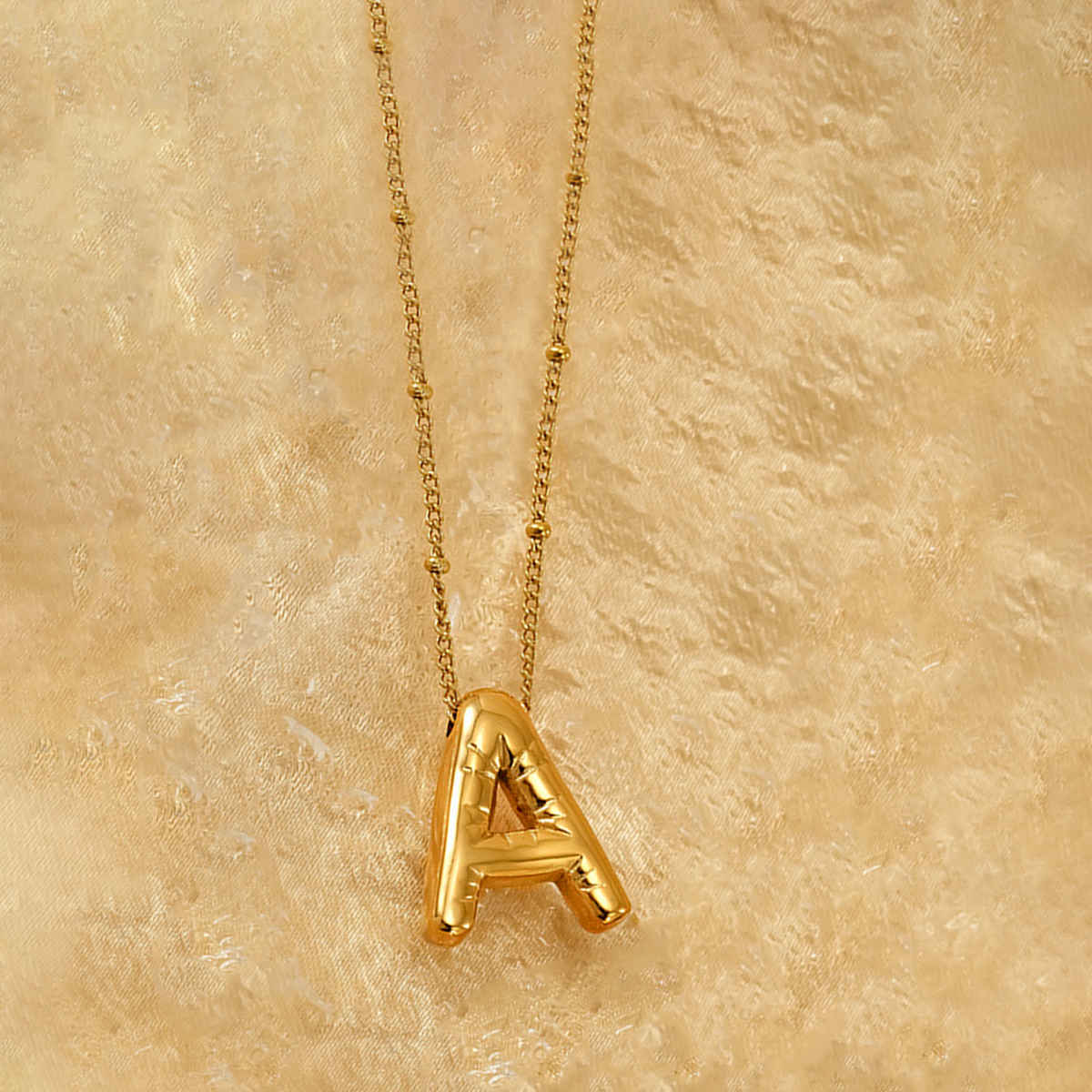 LabelShe Gold Plated Stainless Steel Alphabetical Letter 'A' Pendant Necklace | LS-PS-26419-A