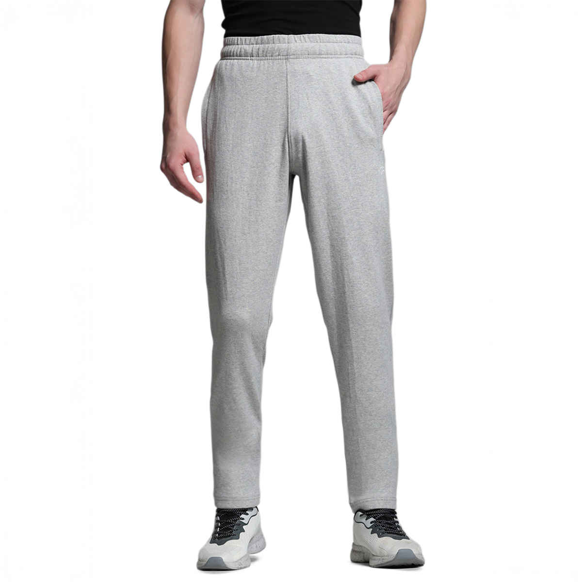 JACK & JONES Men's Regular fit Track Pant | Melange Grey - XL