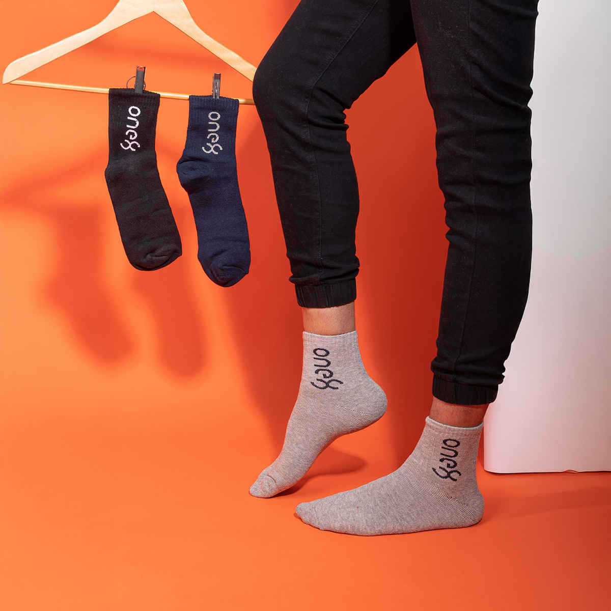 One8 Men's Cotton Ankle Length Socks | Multicolour - Free Size