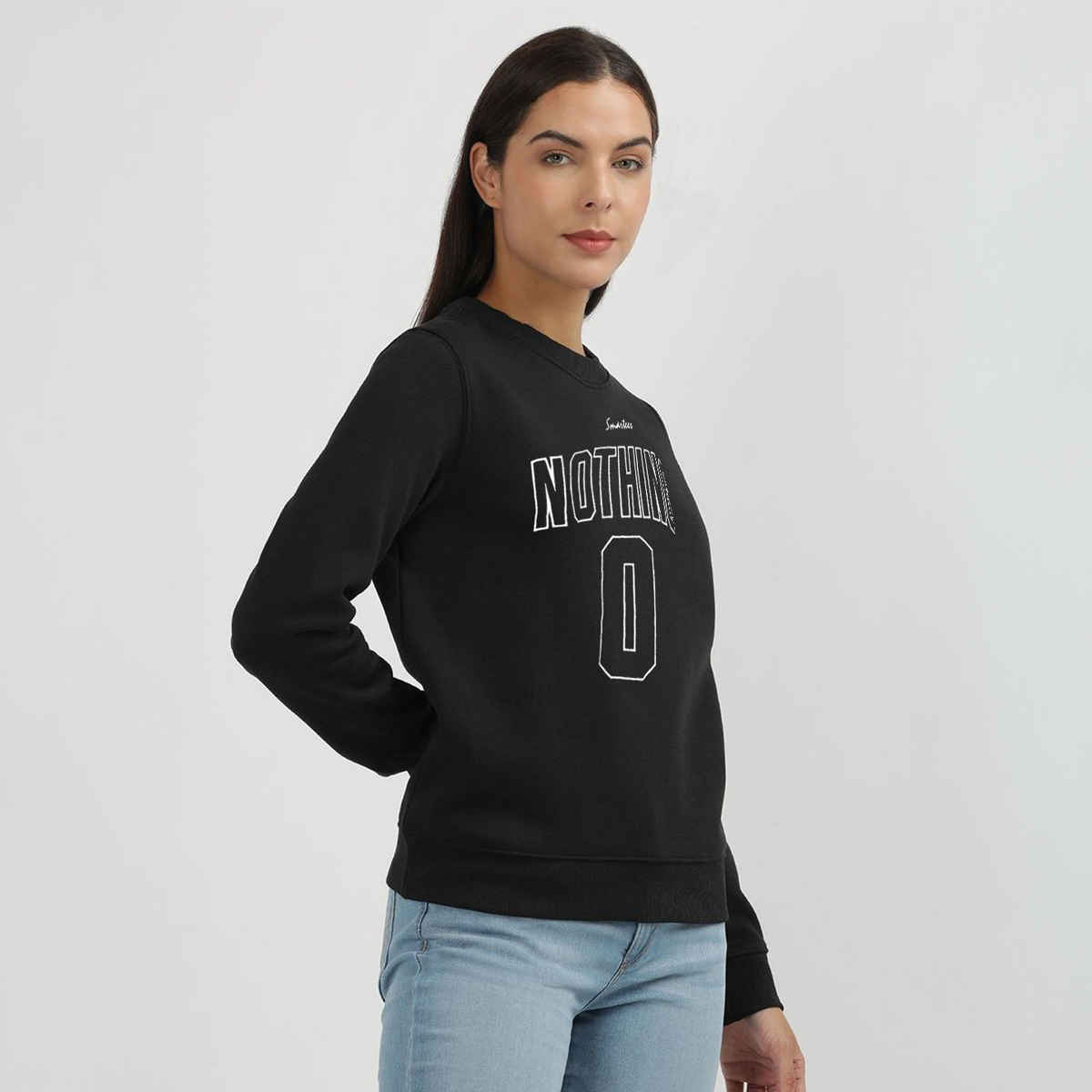 Smartees Women's Sweatshirt | SS RN Nothing | Black - XL