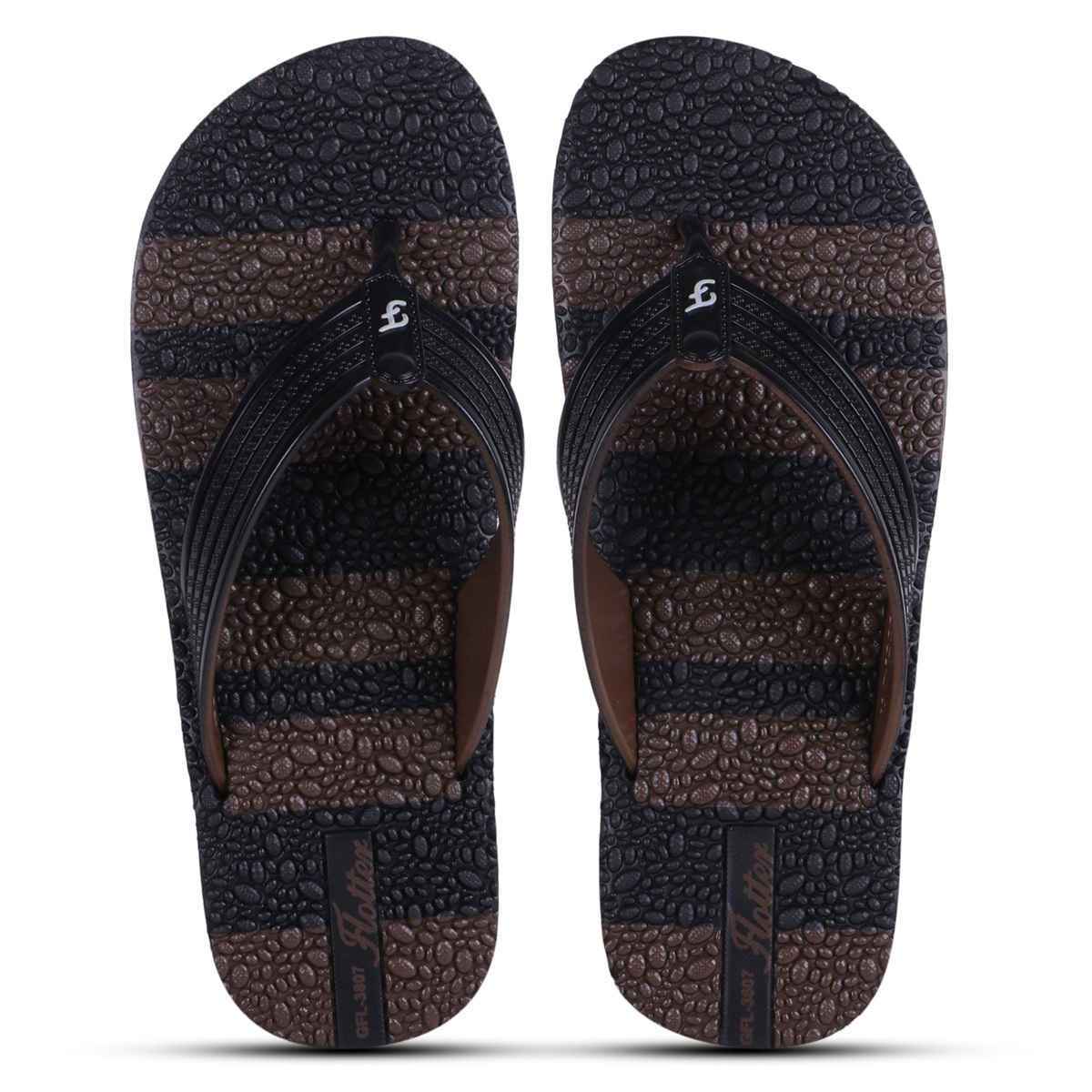 Action Slipper For Men | Gfl-3807 Black-Coffee - UK-6