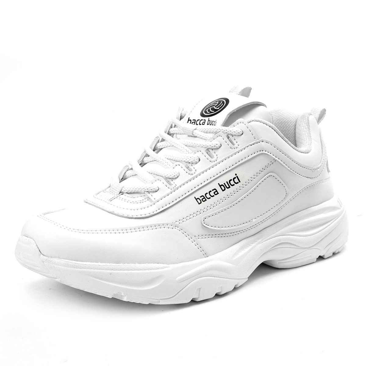 Bacca Bucci Afterburn Men's Urban Fashion Sneakers and Sports Shoes White | UK 7