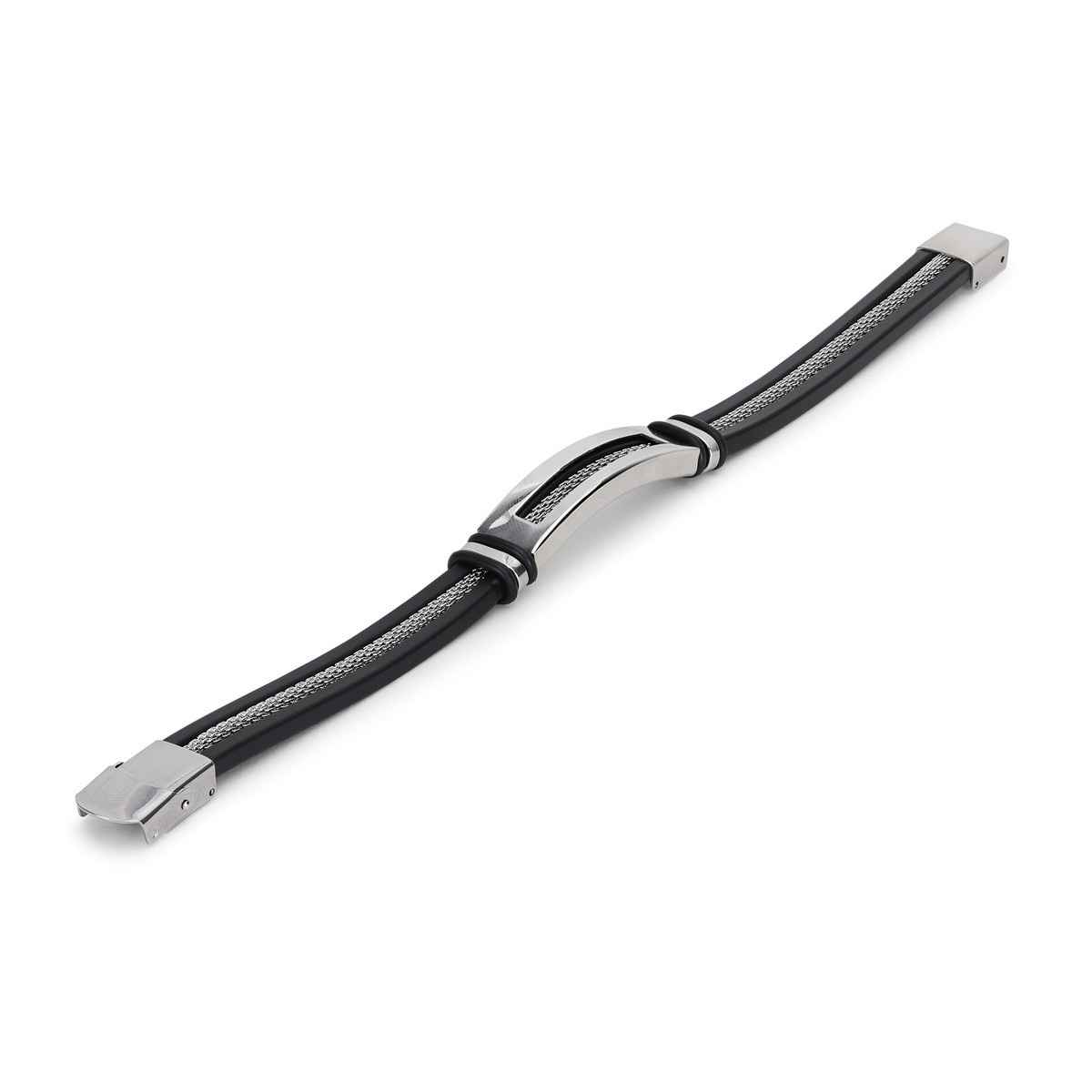 Fashion Frill Men's Buckle Bracelet Silver Onesize