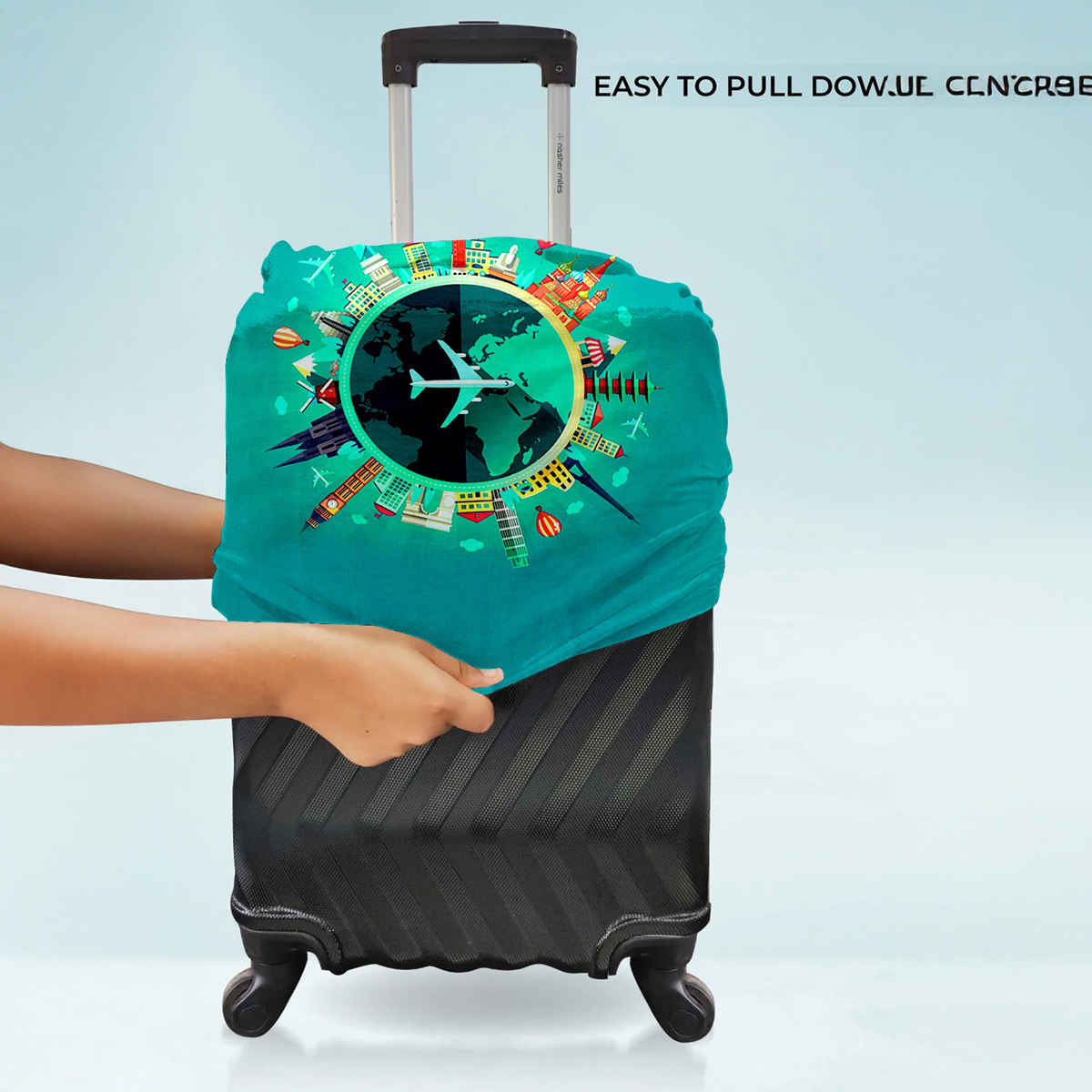 Cortina Elastic Luggage Cover | Turquoise - L