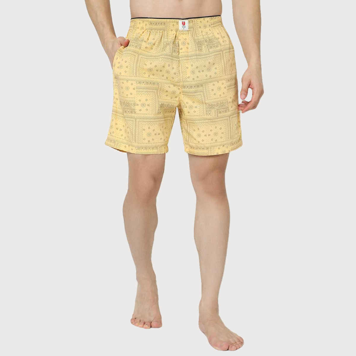 Underjeans by Spykar Men's Cotton Boxer Short | Yellow - S