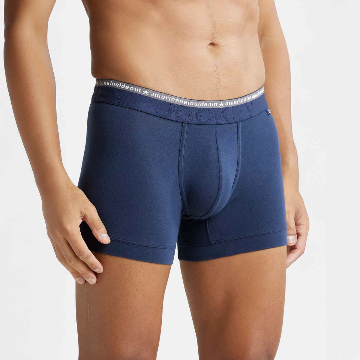 Jockey US60 Men's Super Combed Cotton Elastane Stretch Underwear Solid Trunk|Ultrasoft Waistband|PO2 | -S