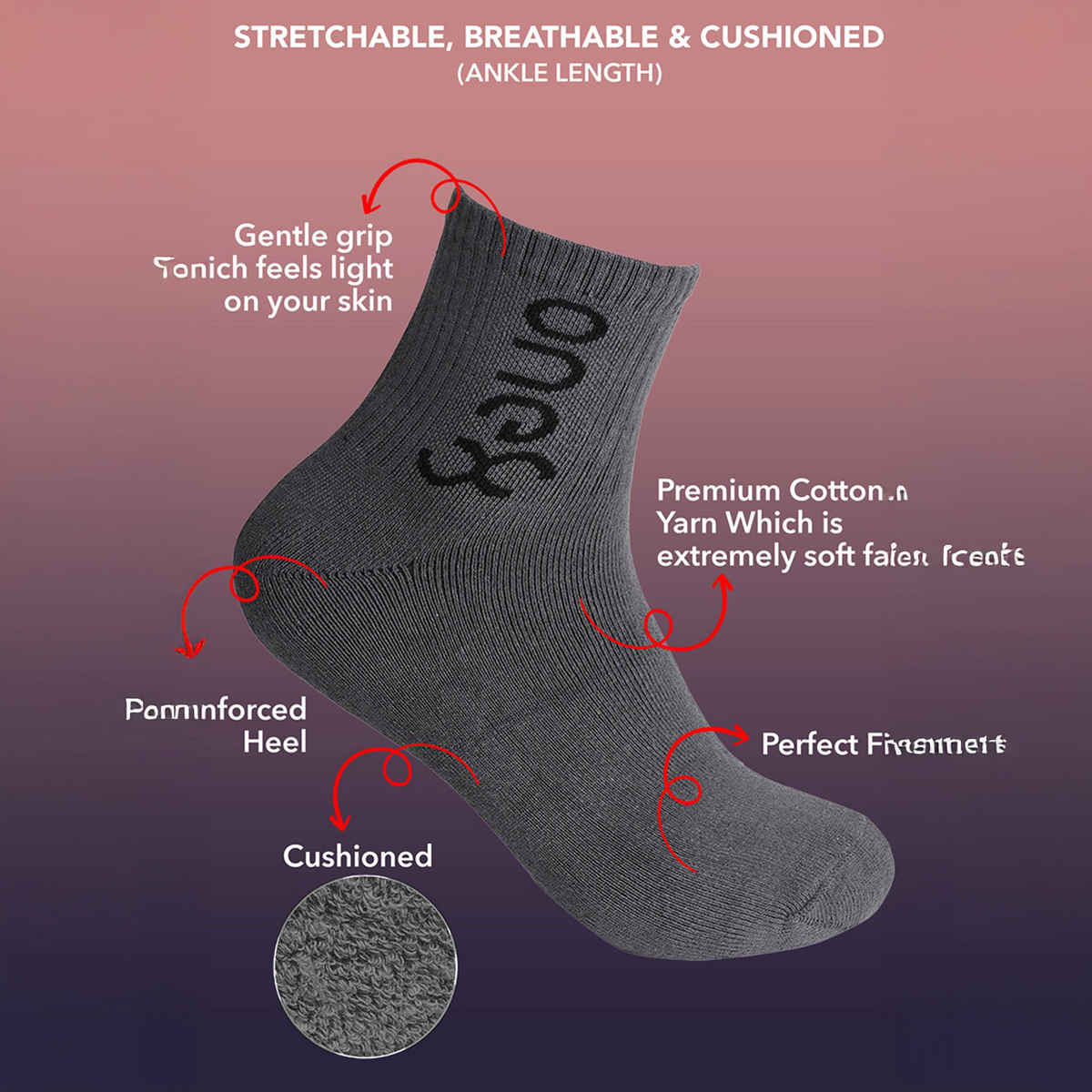 One8 Men's Cotton Ankle Length Socks | Multicolour - Free Size