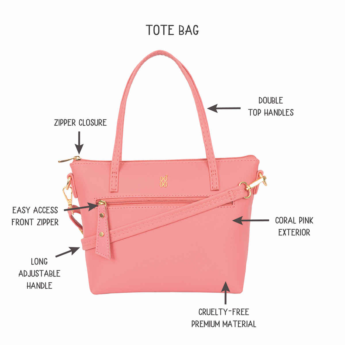 Baggit Women's Final Tote Bag | Coral