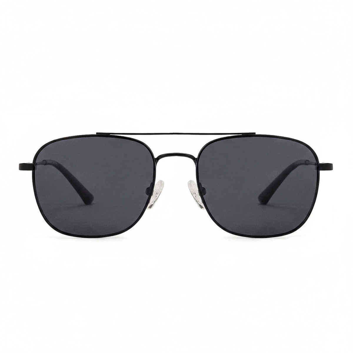 Vincent Chase By Lenskart Unisex Solid Plastic Square Sunglasses | Black and Grey - L