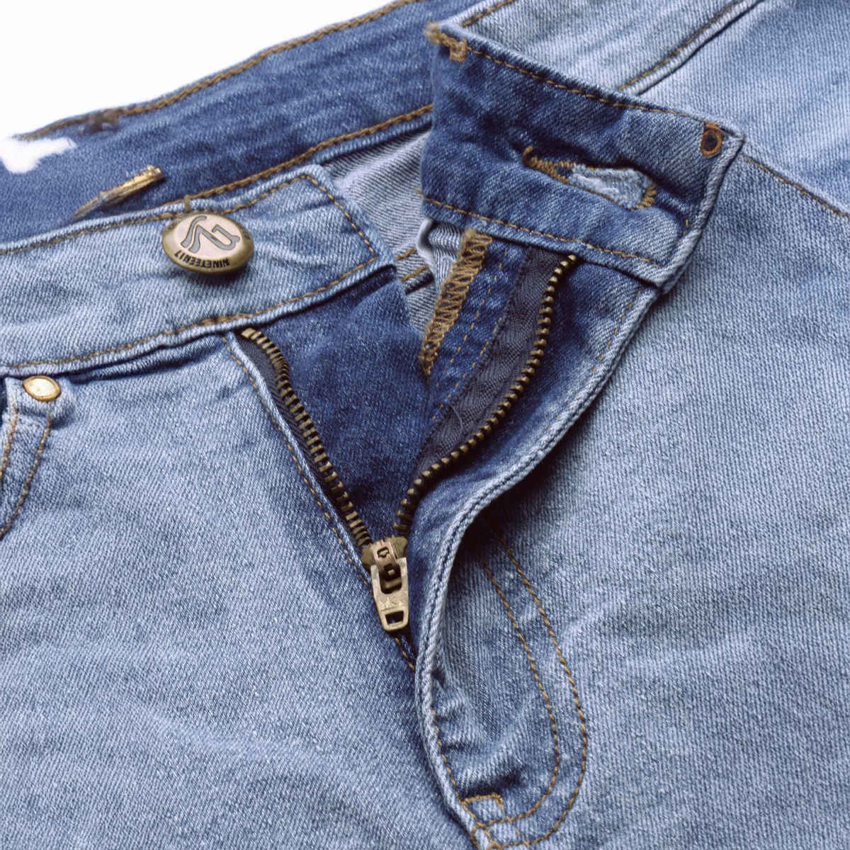 The Indian Garage Co Men | Slim Fit Solid Casual Denim Shorts | Light Blue | 32