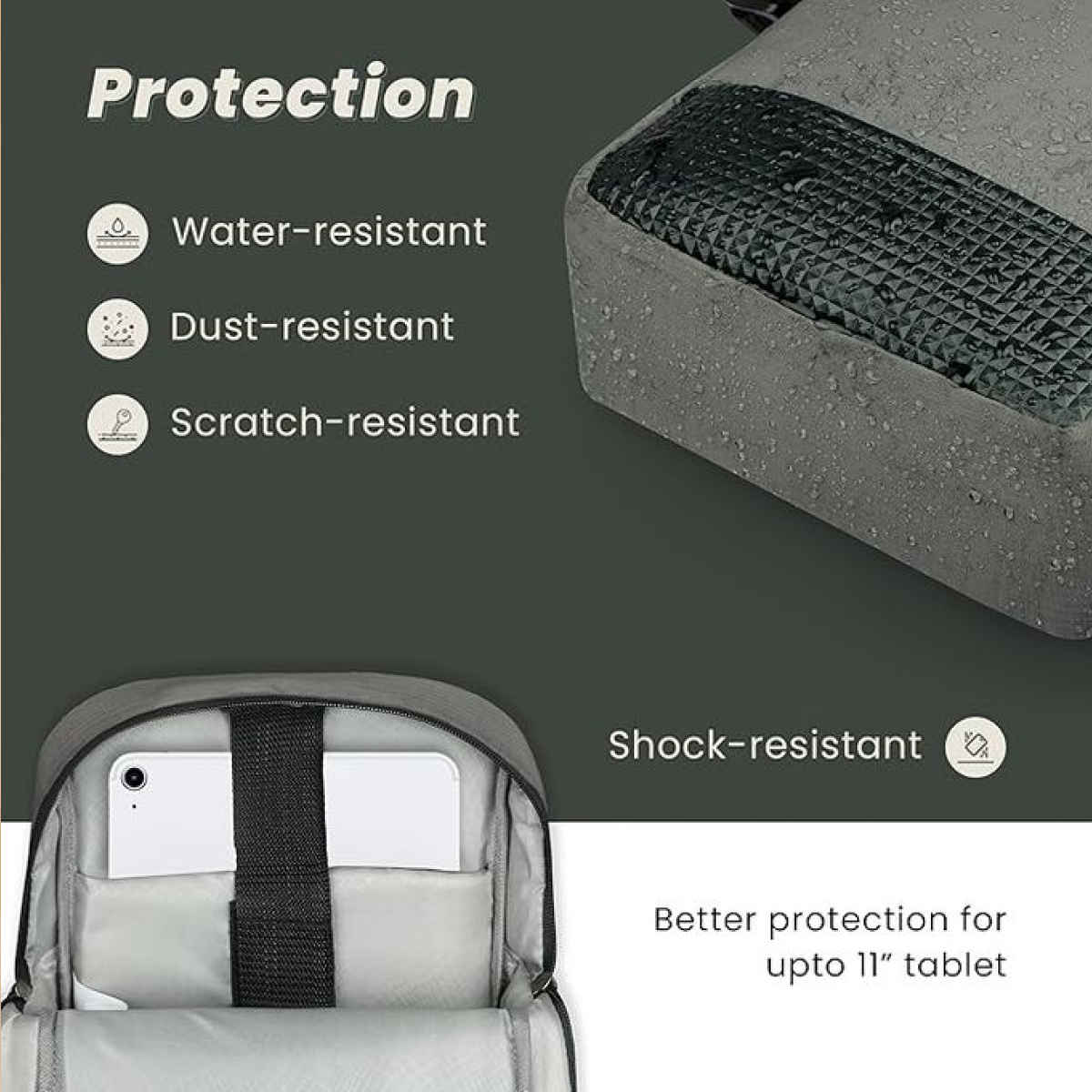 Craloft Polyester 11.5-Inch Side Sling Bag for Men - Crossbody Tablet / iPad Passport Bags (S1)