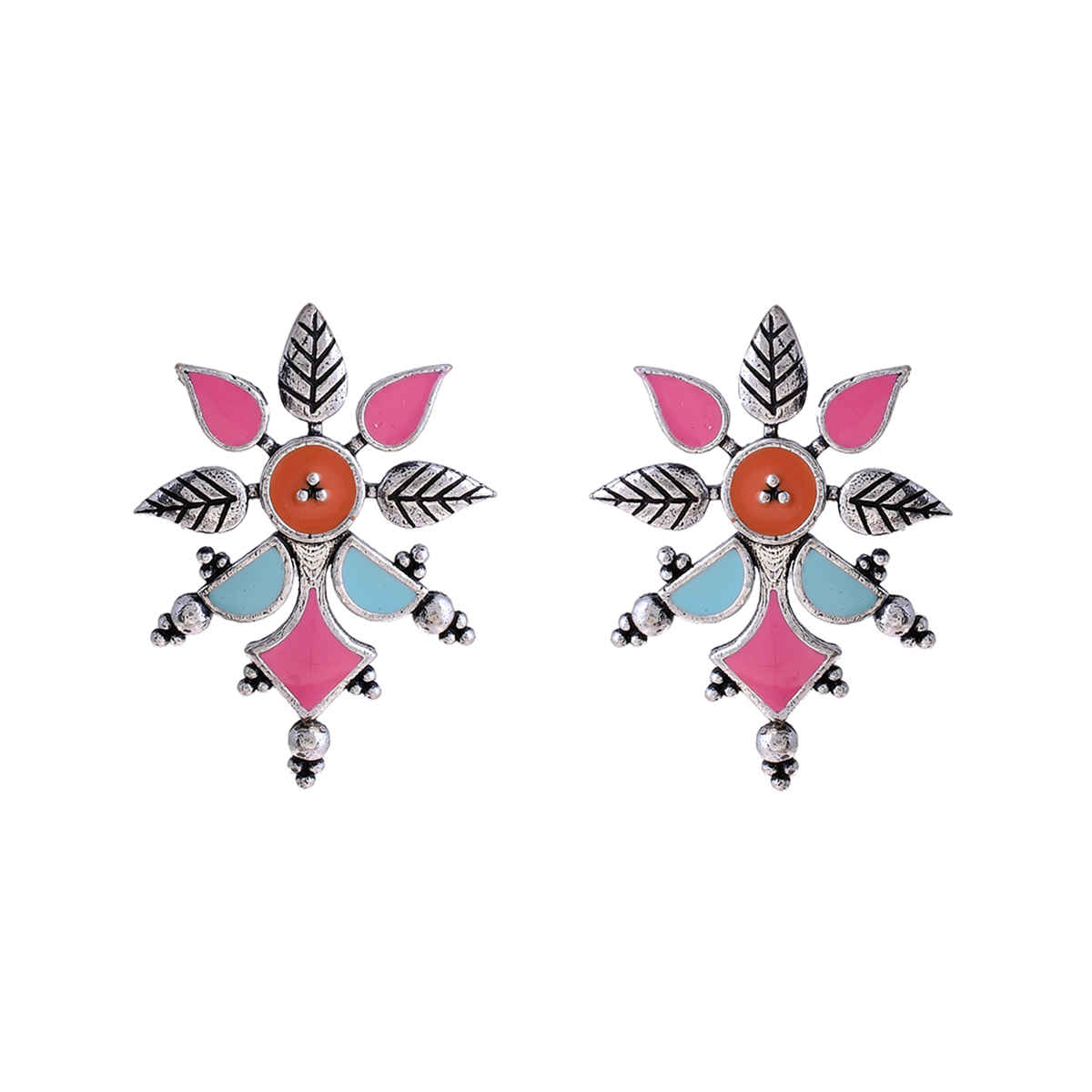 Voylla Bagh E Fiza Floral Pattern Subtle Earrings