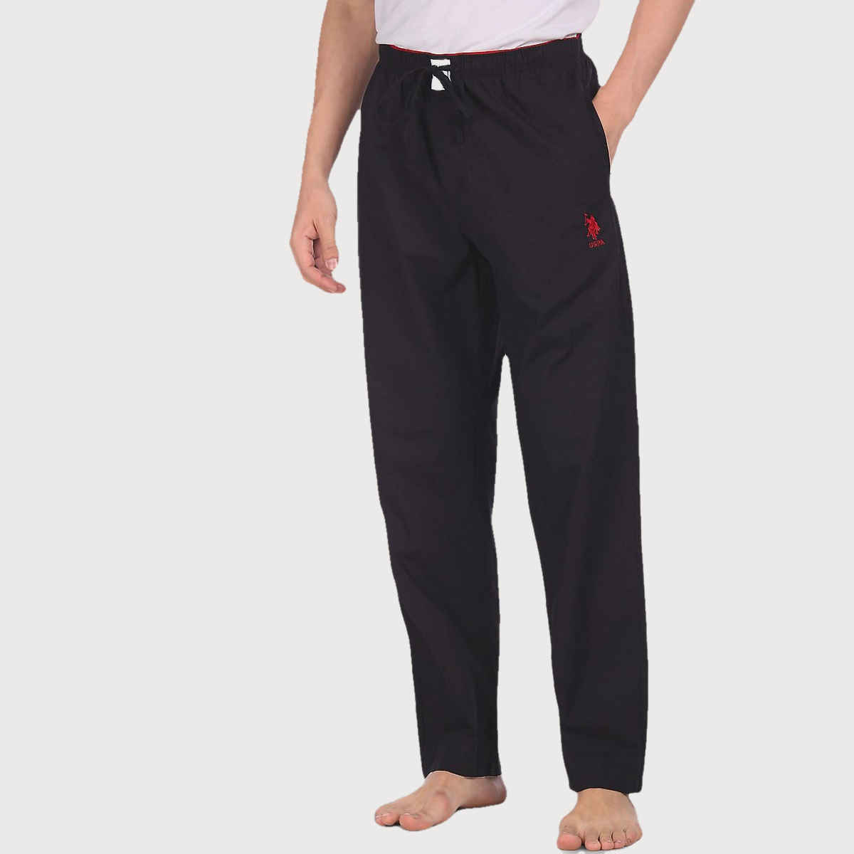U.S. Polo Assn. Comfort Fit Solid Cotton I690 Lounge Pants - Pack Of 1 | Black | S