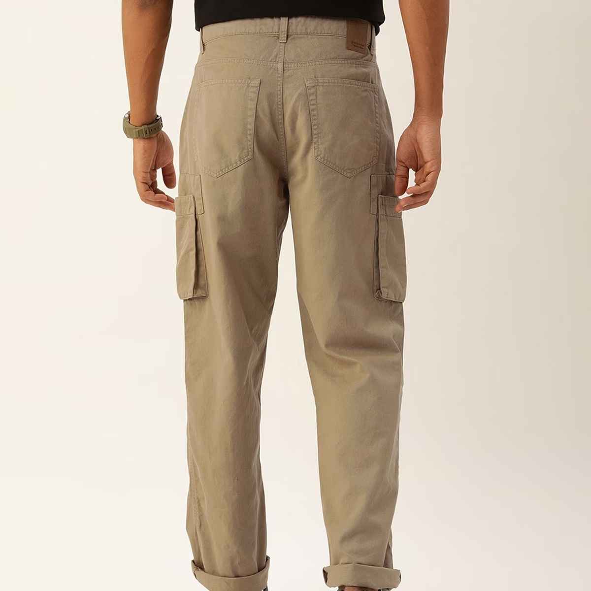 Bene Kleed Men's Straight Fit Cargo Trousers | Beige - 34