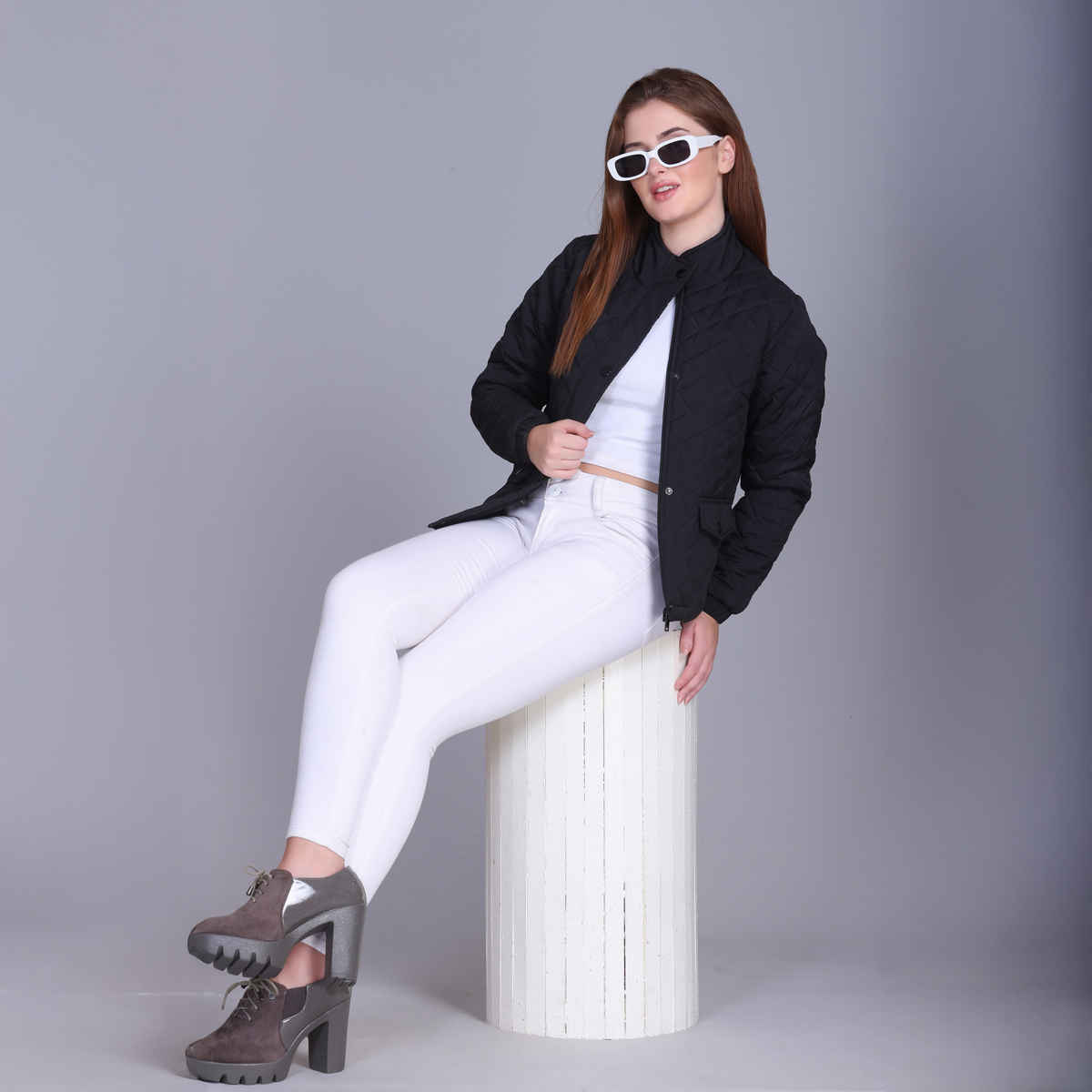 WESTCREW Women's Quilted Winter Full Sleeve Jacket | WC-0079black| Black - S