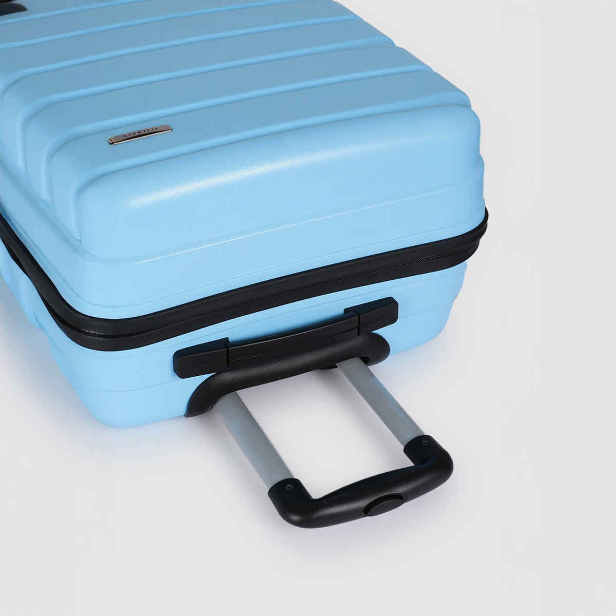 Teakwood Leather 360 Degree Rotation Hard Trolley Bag | Blue - Medium