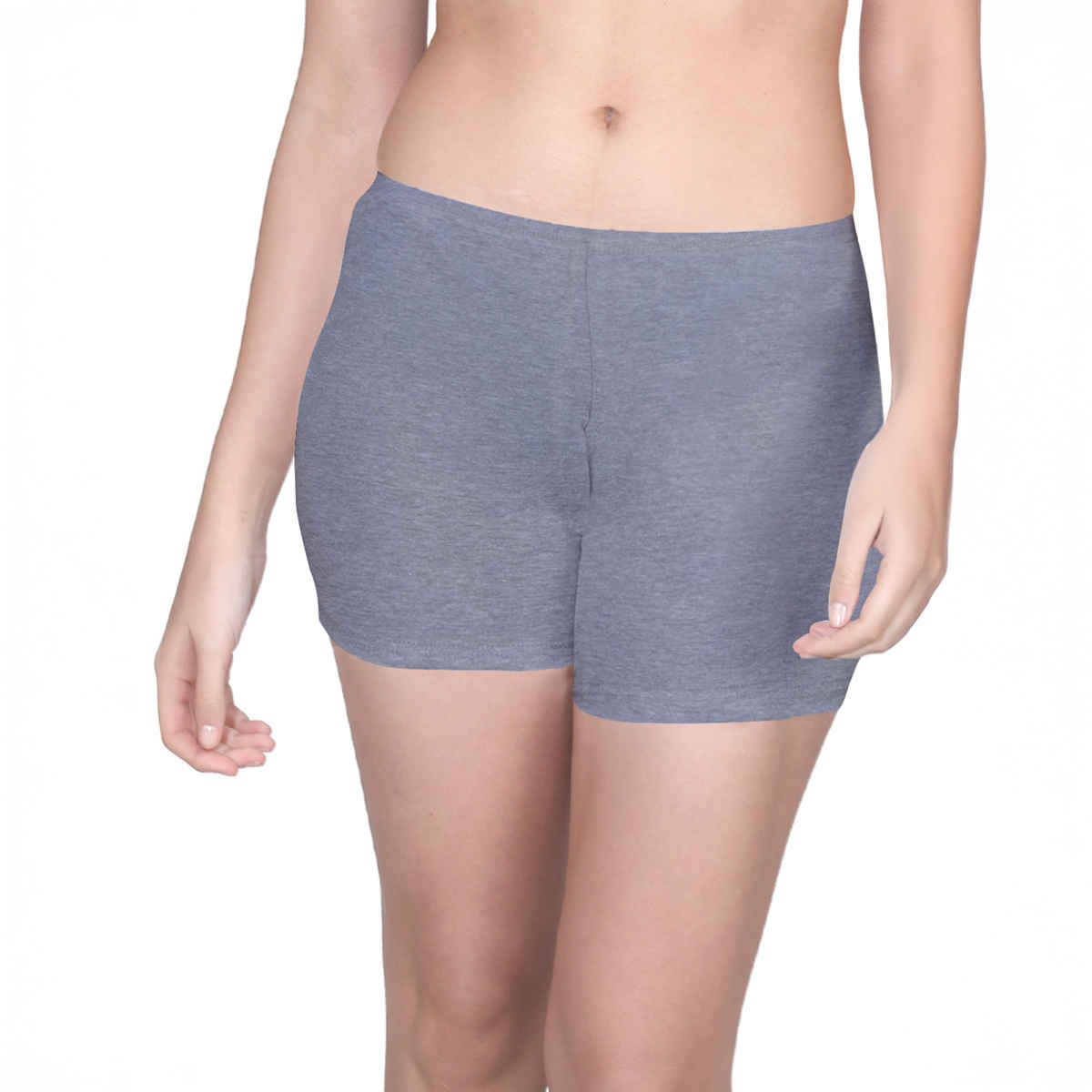D'Chica High Waist Long Panties For Women With Full Coverage, No Side Seams Gray | L