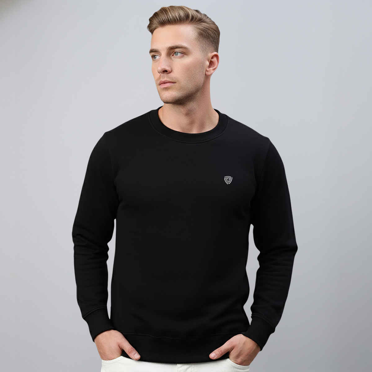 Lux Cozi Men's Sweatshirt Warmth Meets Everyday Fashion | Black - M