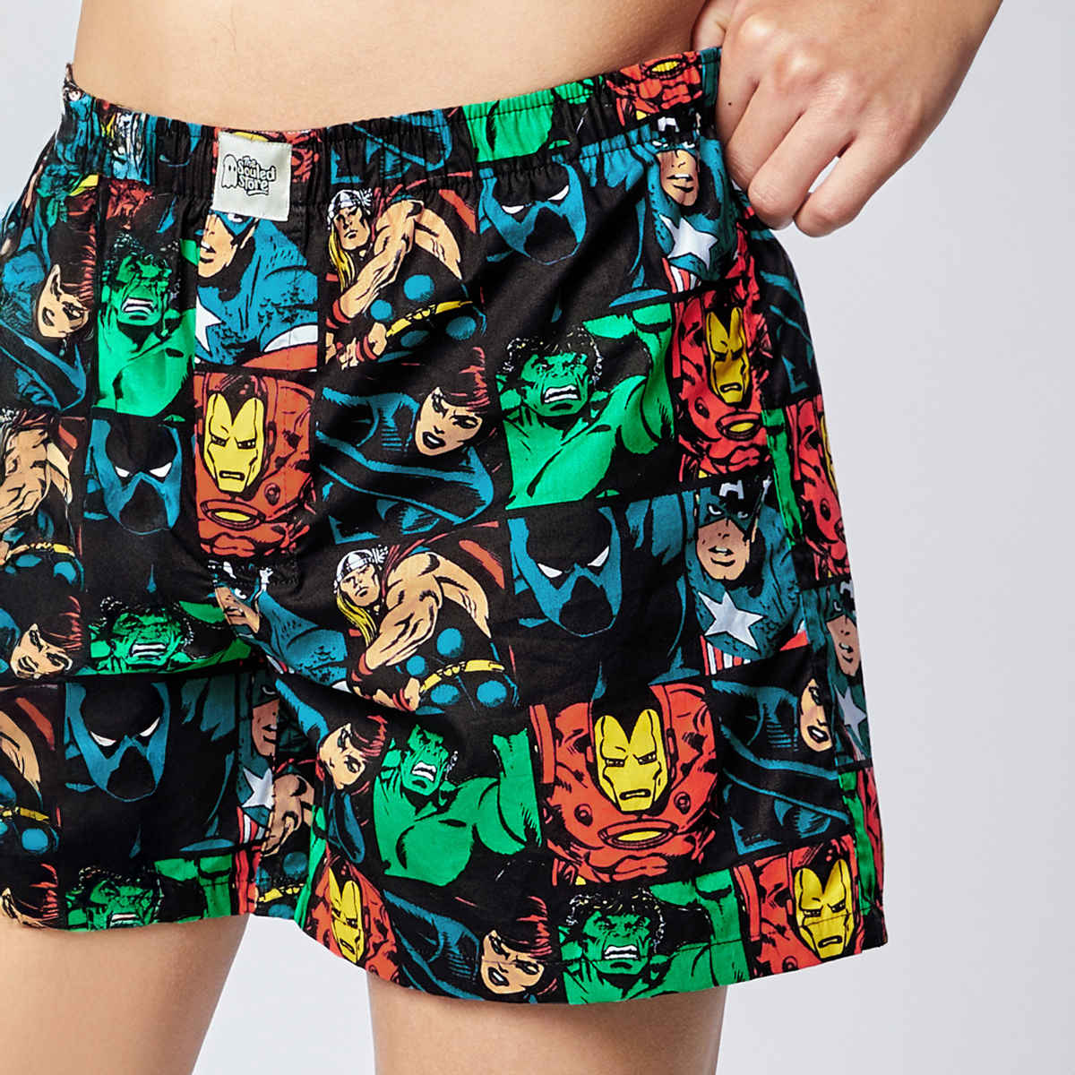 The Souled Store Men's Marvel Comics Boxer Shorts | Black - L