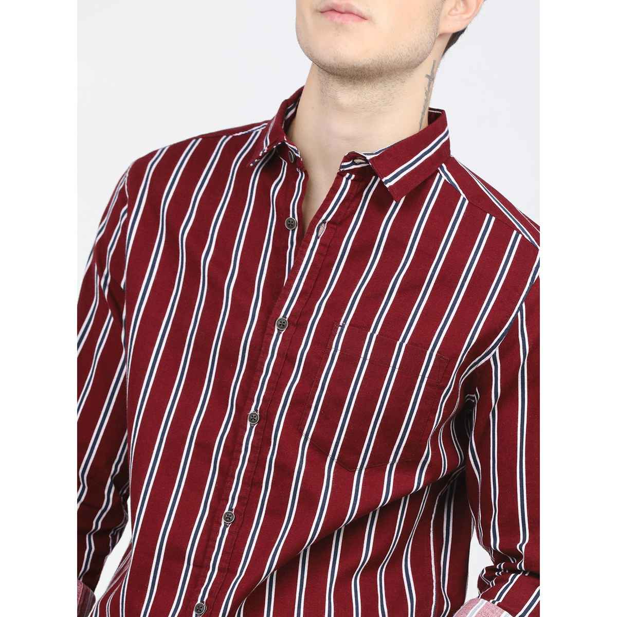 Ketch Men Slim Fit Striped Casual Shirt | Multicolor | S