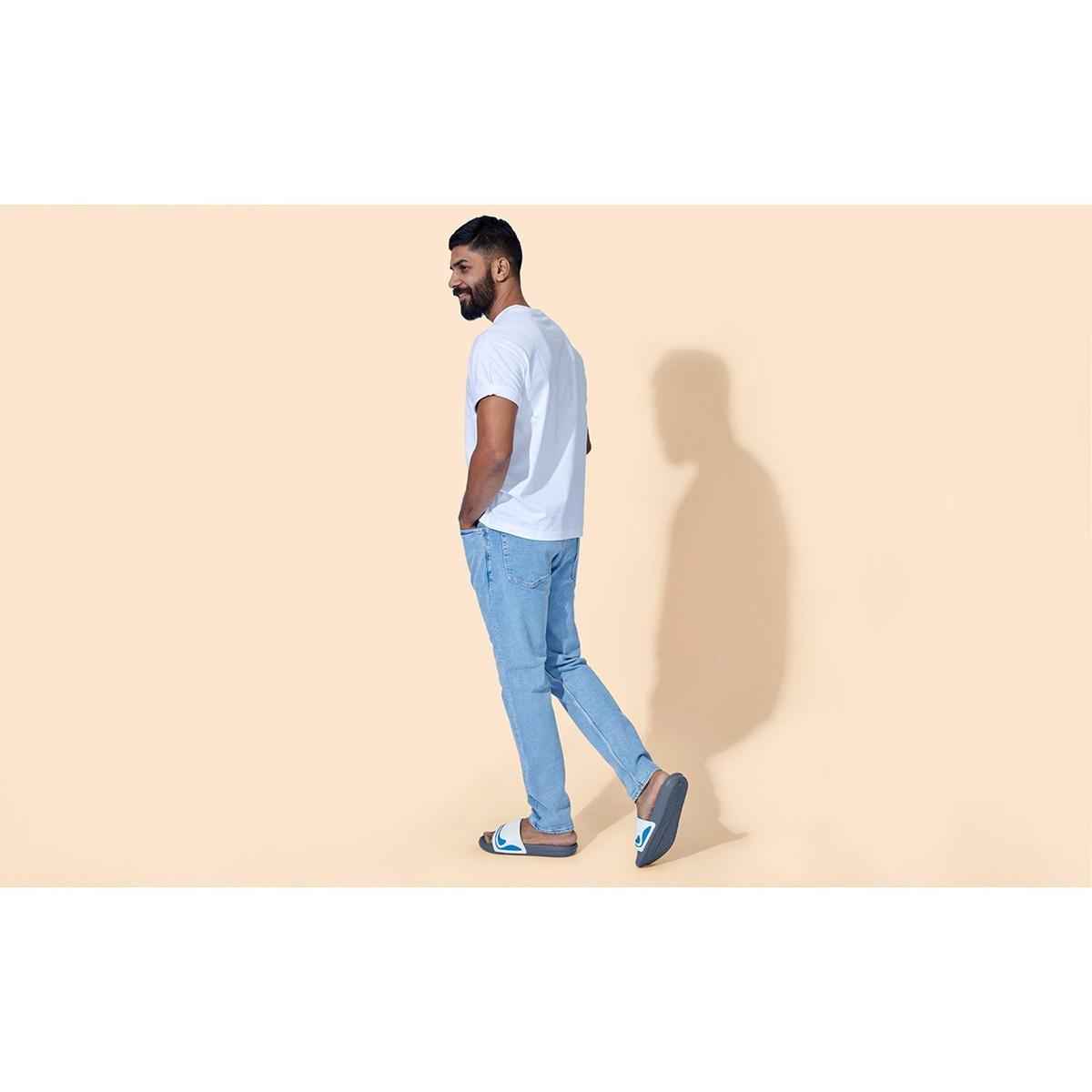 Neeman's Travel Slides | Off white / Grey | Size- 9