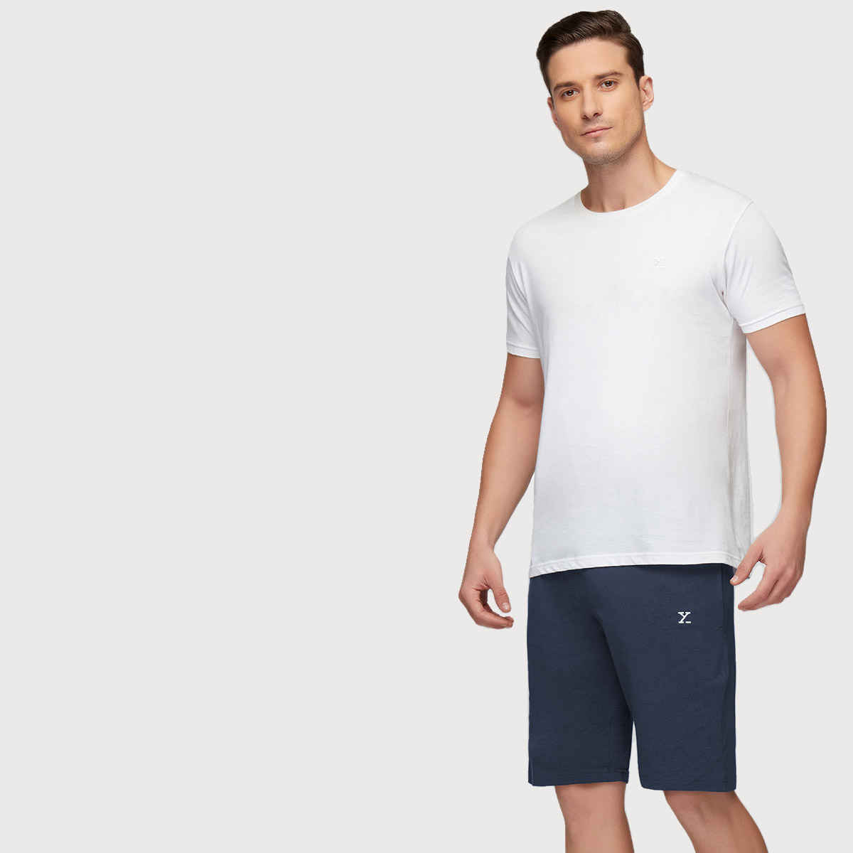 XYXX Ace Cotton Modal solid Shorts | 2 Side Pocket with zip | Dress Blue- M