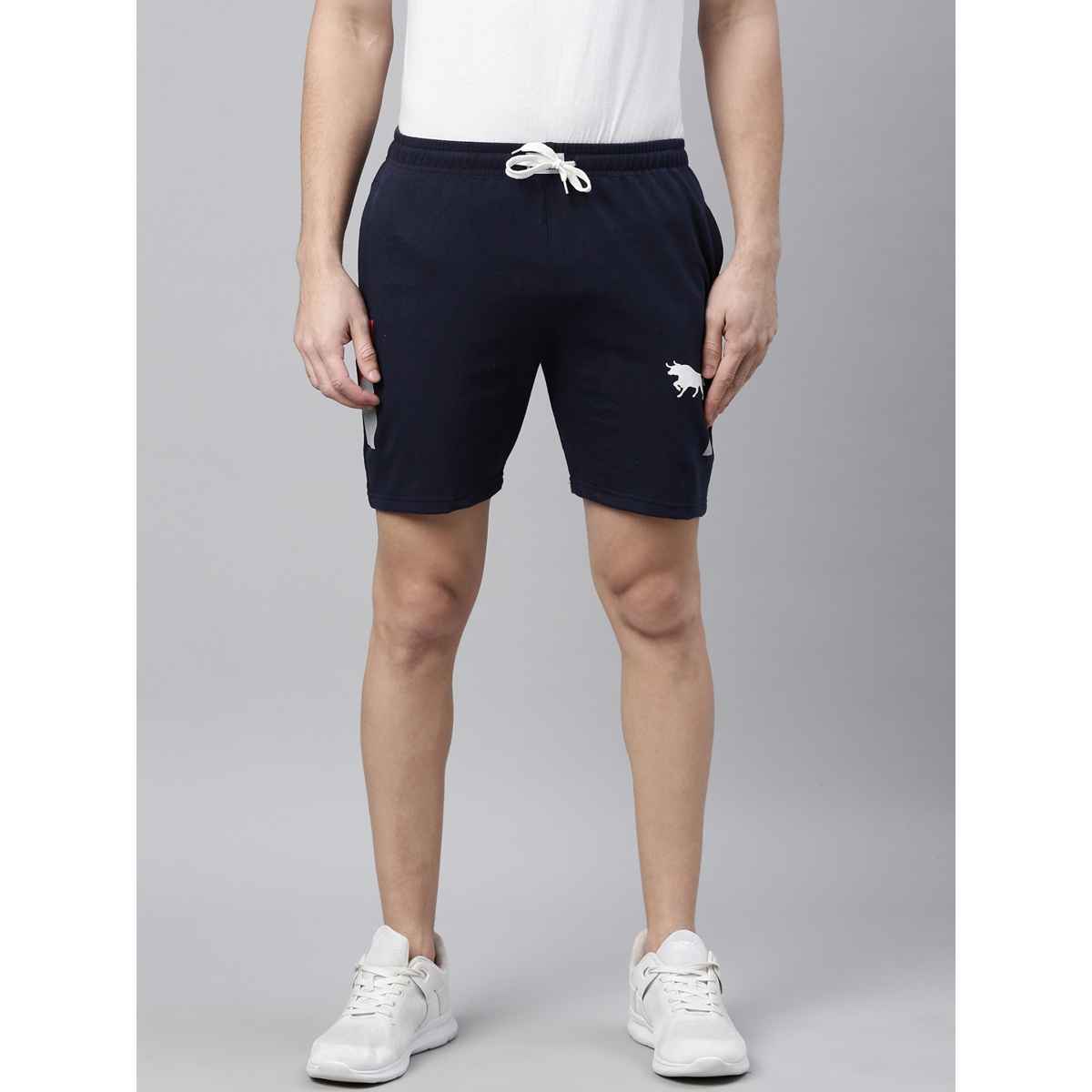 Bushirt Men's Side Block Shorts | Navy Blue - M