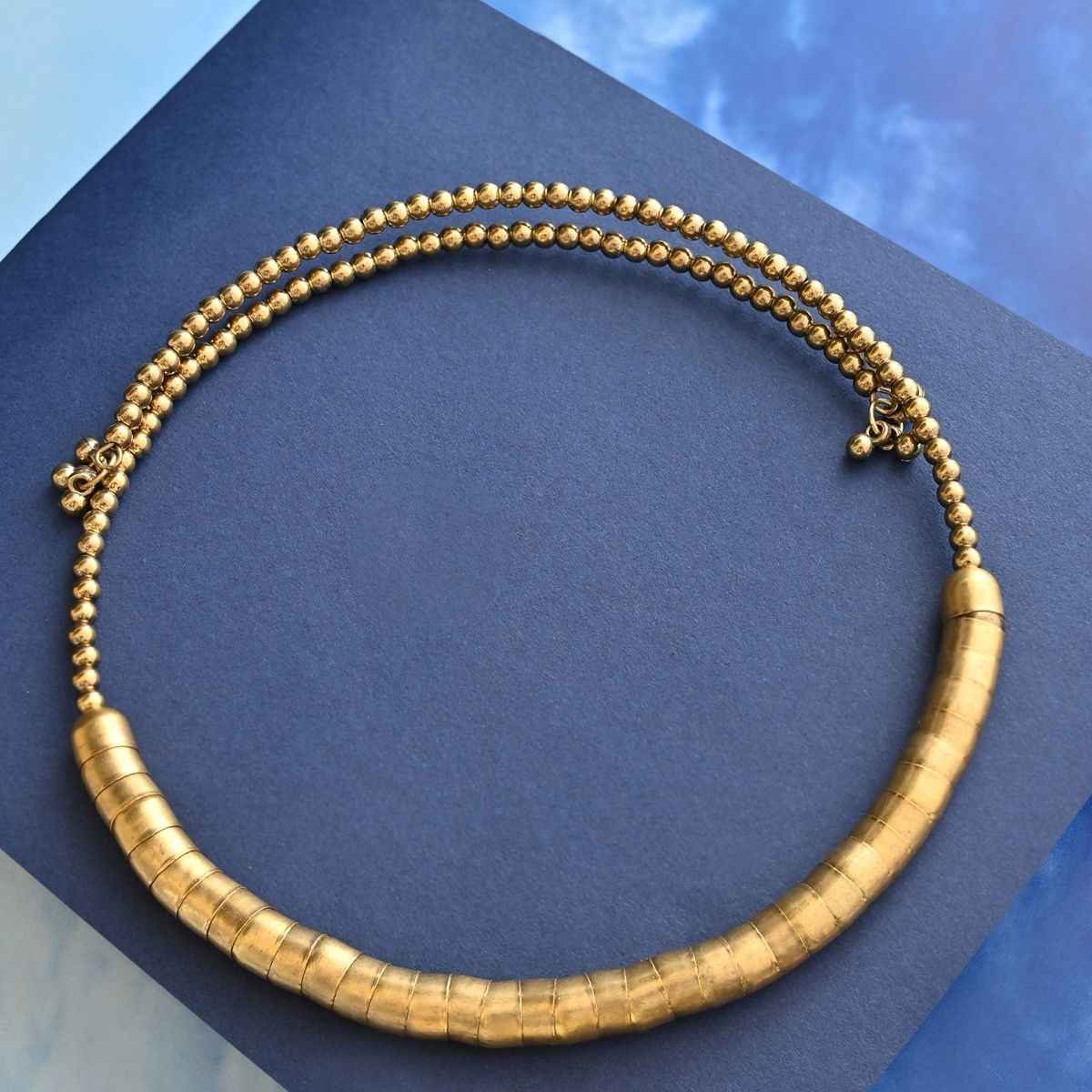 Fida Gilded Fused Beaded Choker Necklace