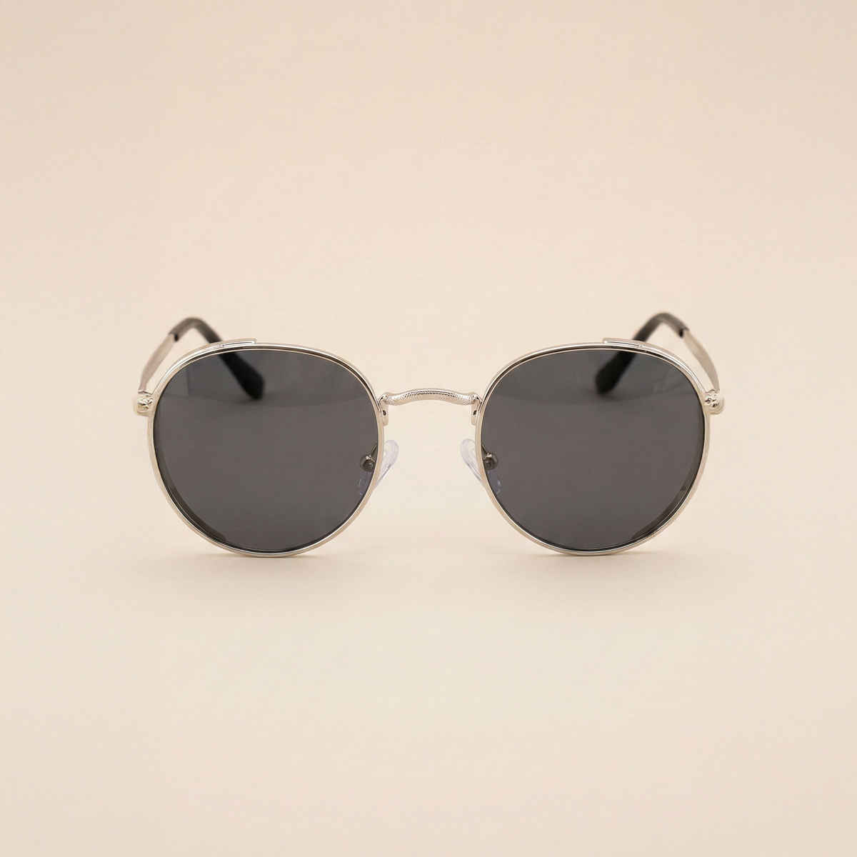 NuVew Unisex Round Sunglasses | Silver & Black | Medium