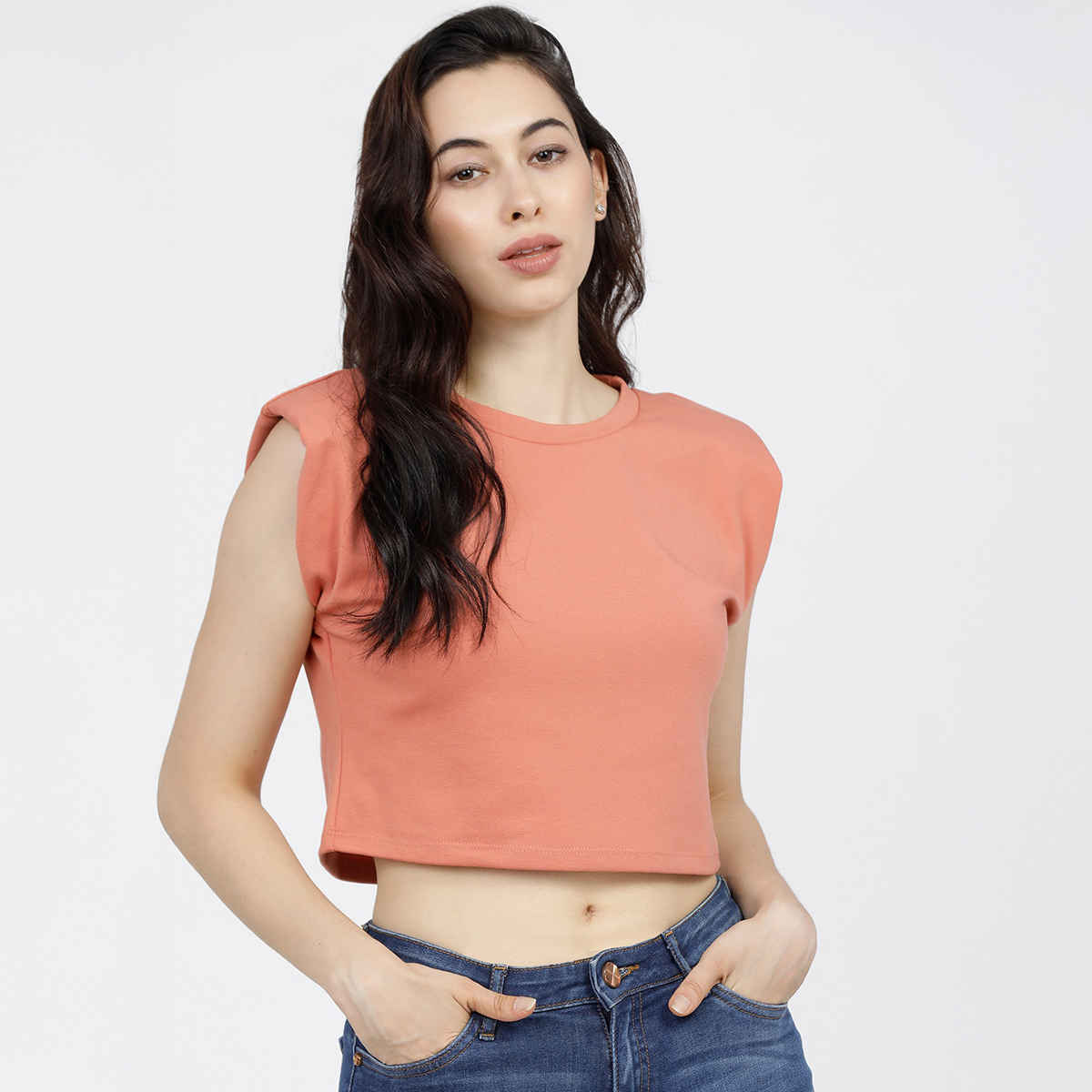 Tokyo Talkies Women's Regular Crop Top | Orange - S