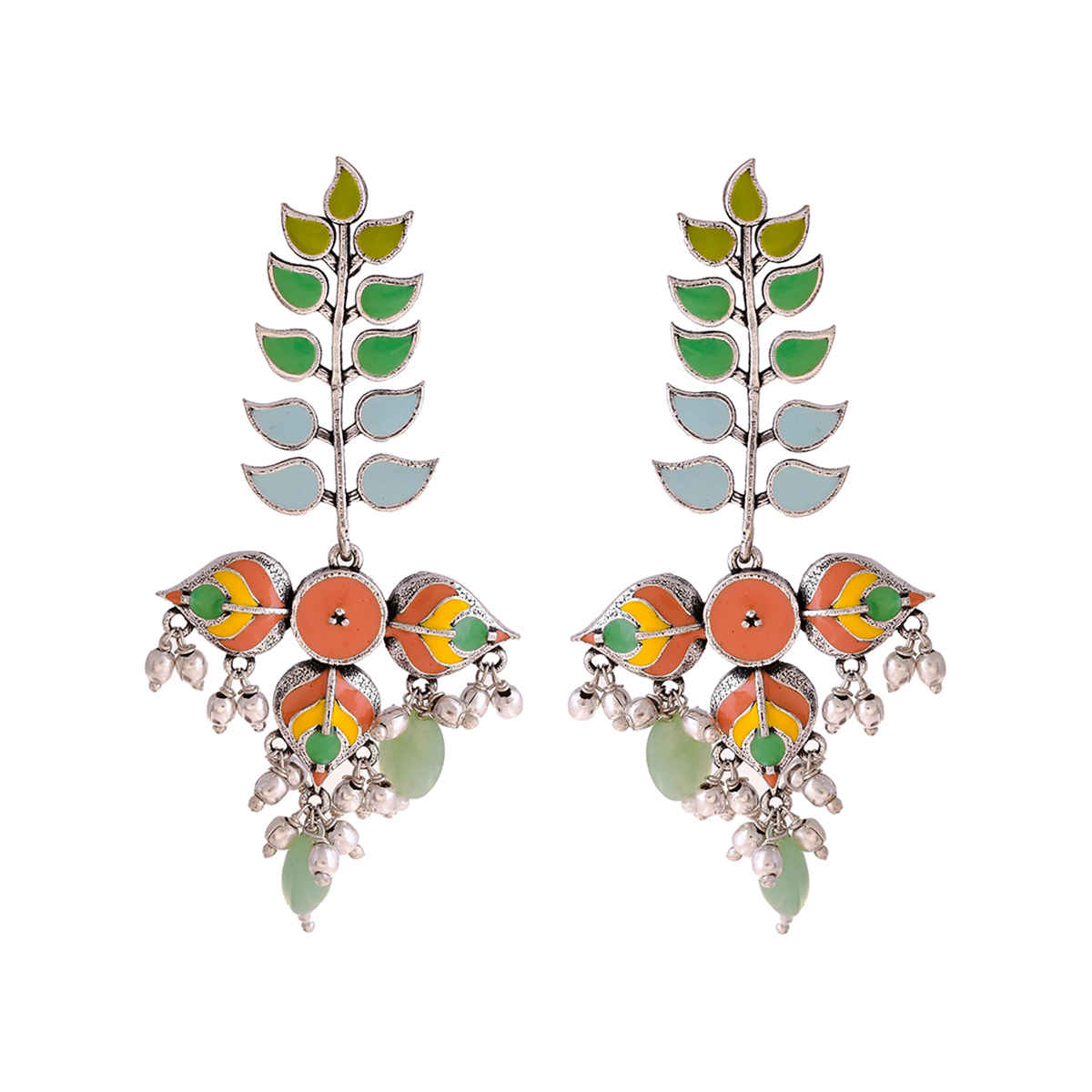 Voylla Bagh E Fiza Colourful Enamel Embellished Earrings