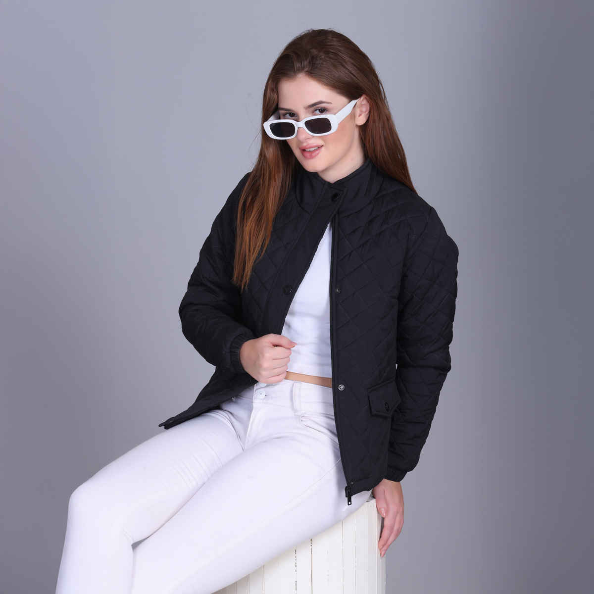 WESTCREW Women's Quilted Winter Full Sleeve Jacket | WC-0079black| Black - M